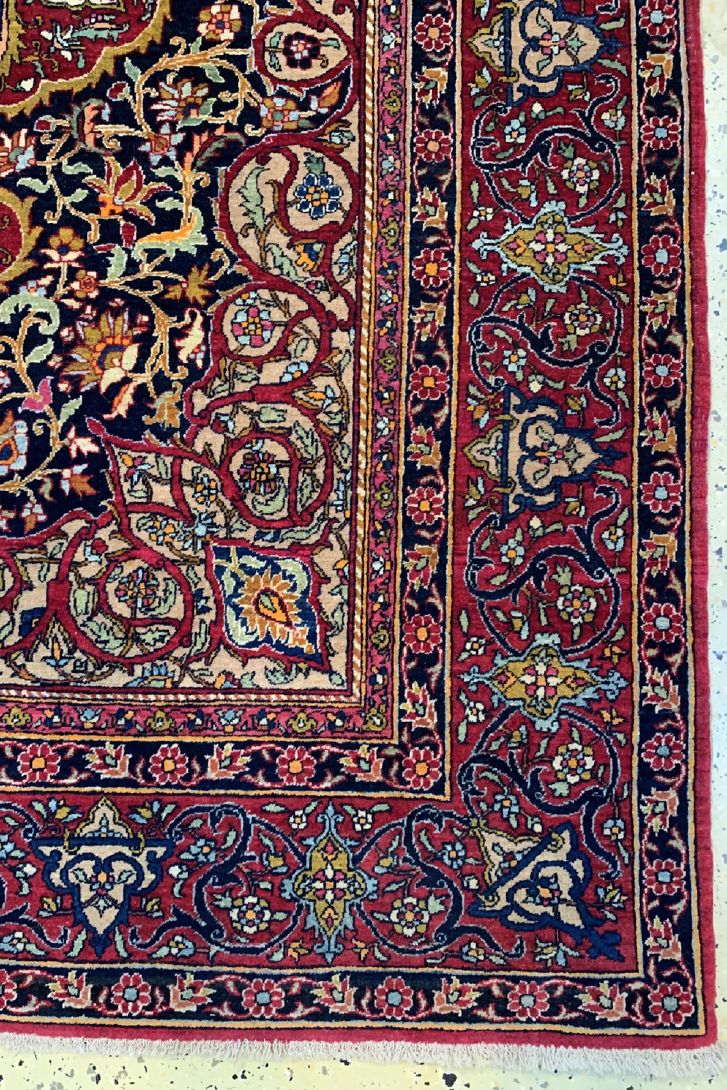 Detail a: Esfahan fein antik, Persien, um 1900, Wolleauf Baumwolle, ca. 223 x 143 cm, EHZ: 2