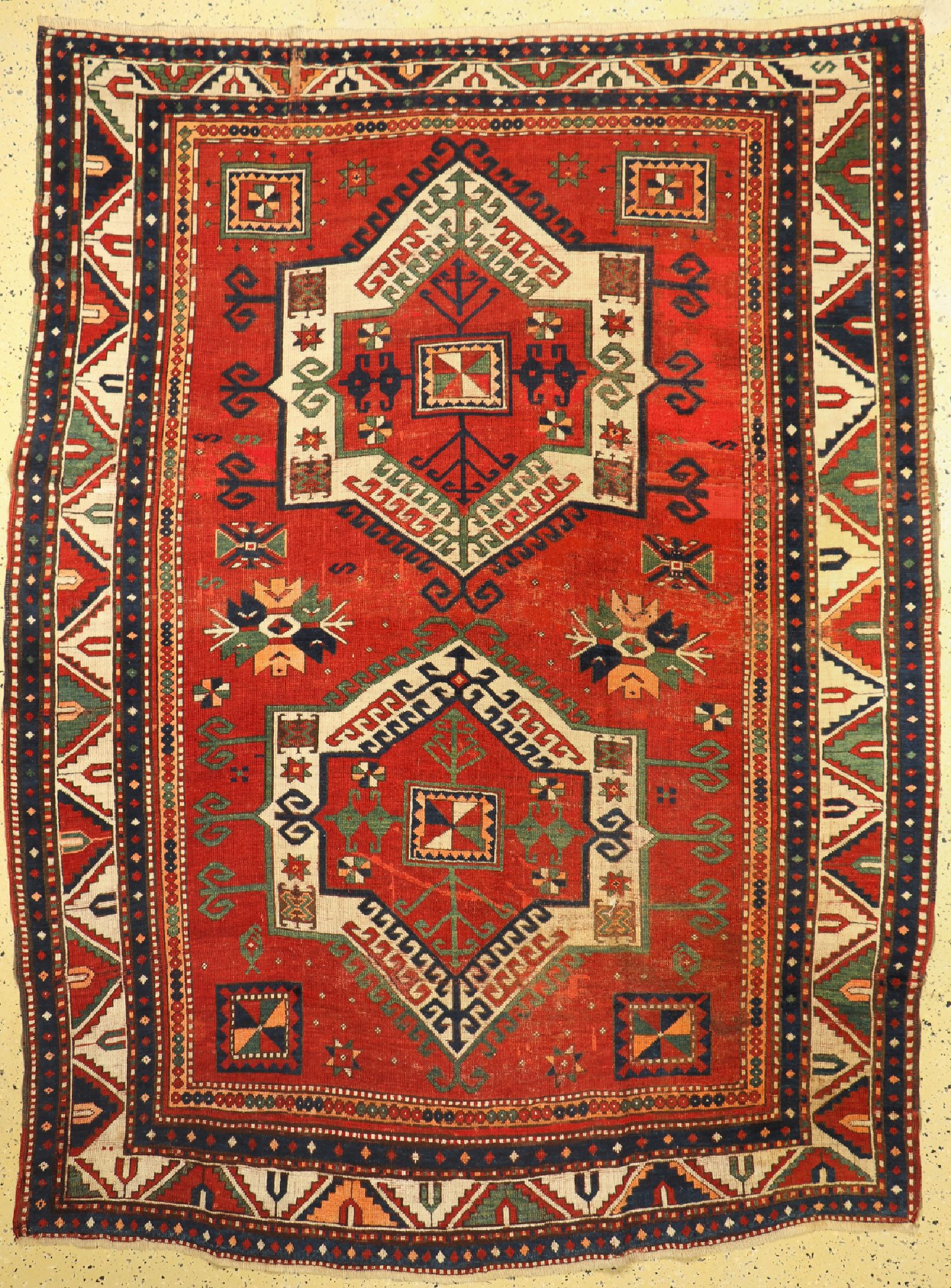 Antiker Kazak, Kaukasus, 19.Jhd, Wolle auf Wolle, ca. 270 x 204 cm, EHZ: 3