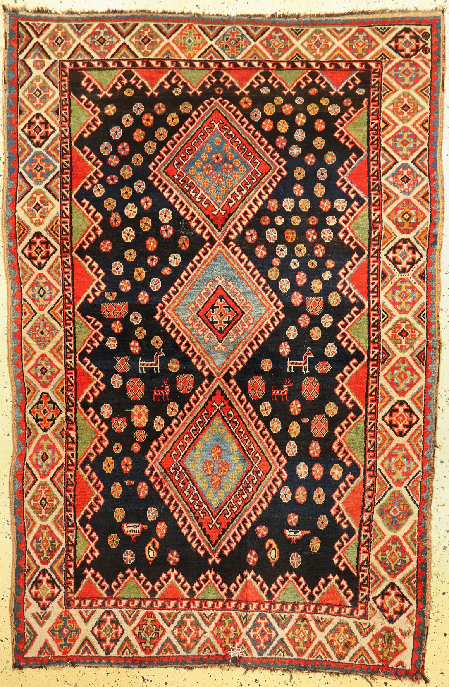 Luri Gabbeh antik, Persien, um 1900, Wolle auf Wolle, ca. 200 x 140 cm, EHZ: 4