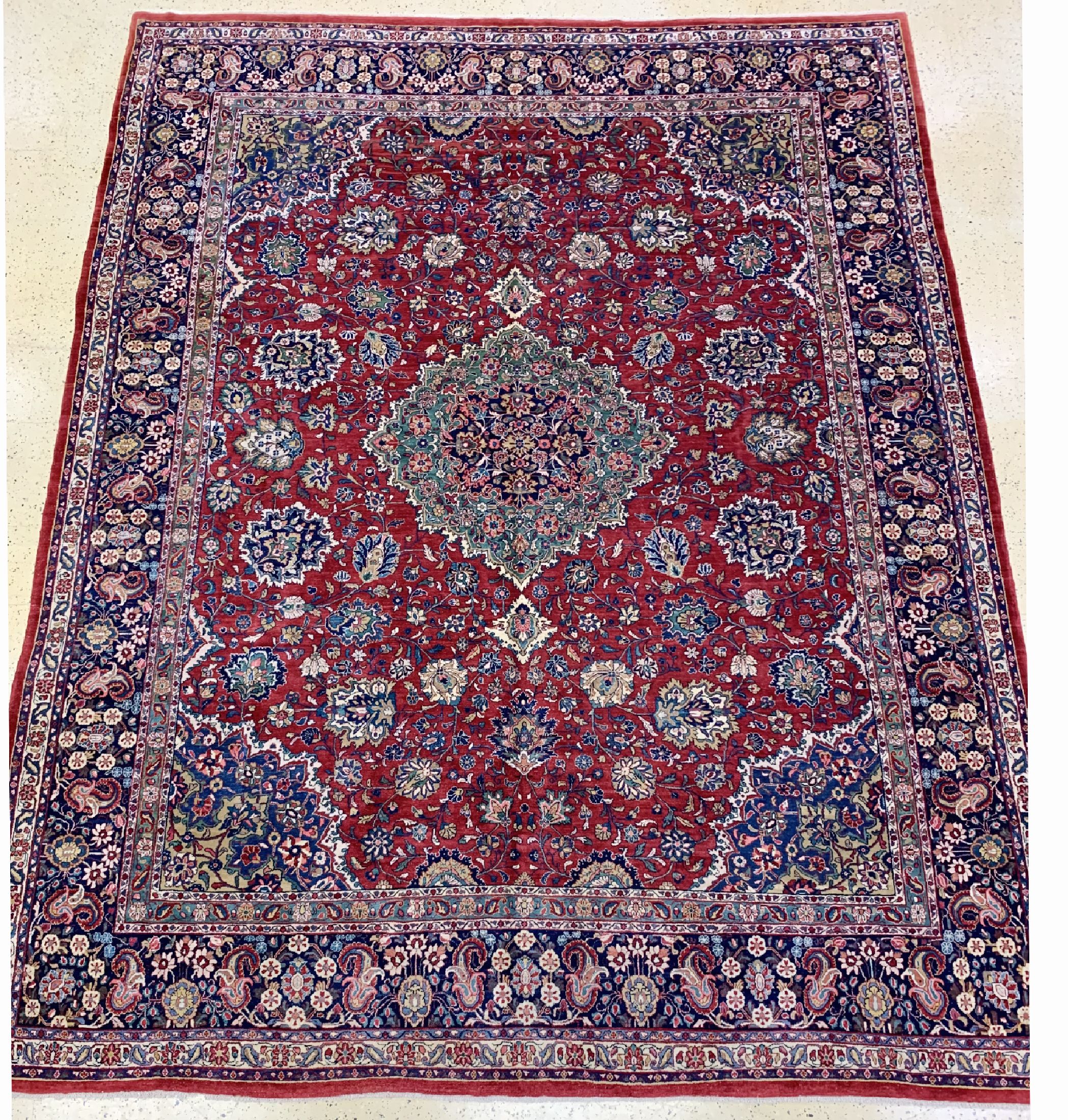 Re-Import Sarogh alt, Persien, um 1930/1940, Wolle auf Baumwolle, ca. 460 x 365 cm, EHZ: 1-2