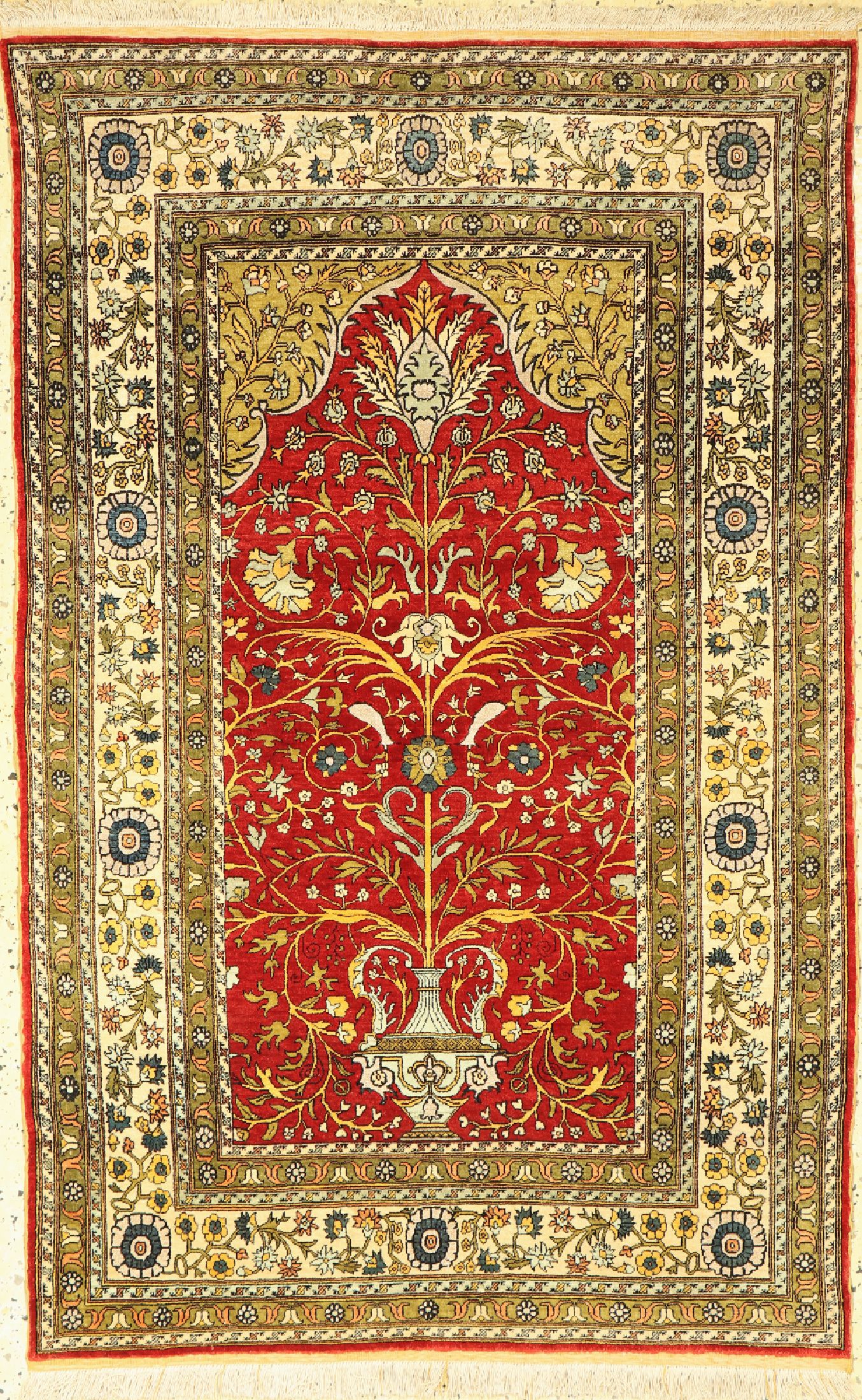 Hereke Seide fein, Persien, um 1940/1950, reine Naturseide, ca. 154 x 98 cm, EHZ: 1-2