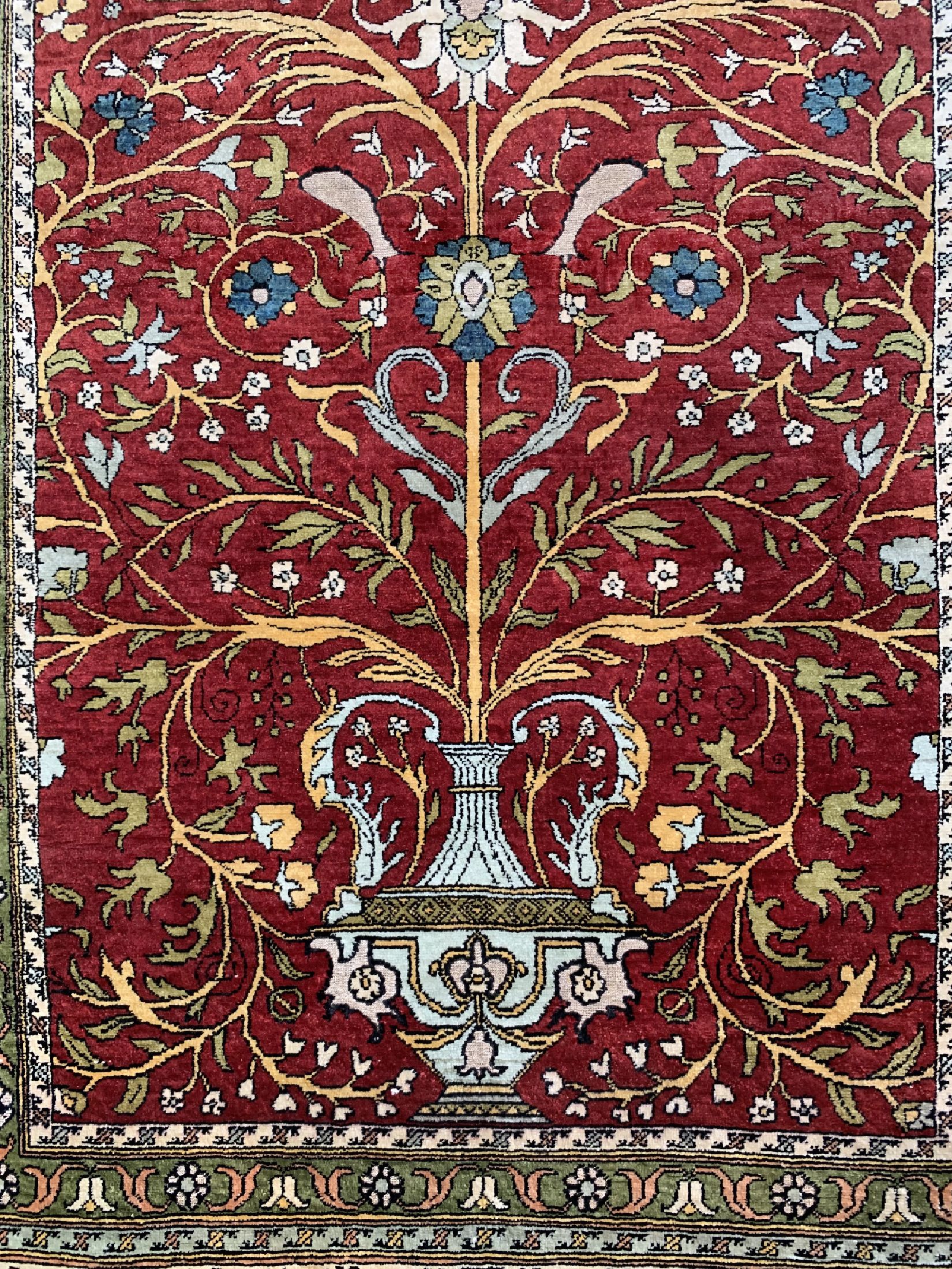 Detail a: Hereke Seide fein, Persien, um 1940/1950, reine Naturseide, ca. 154 x 98 cm, EHZ: 1-2