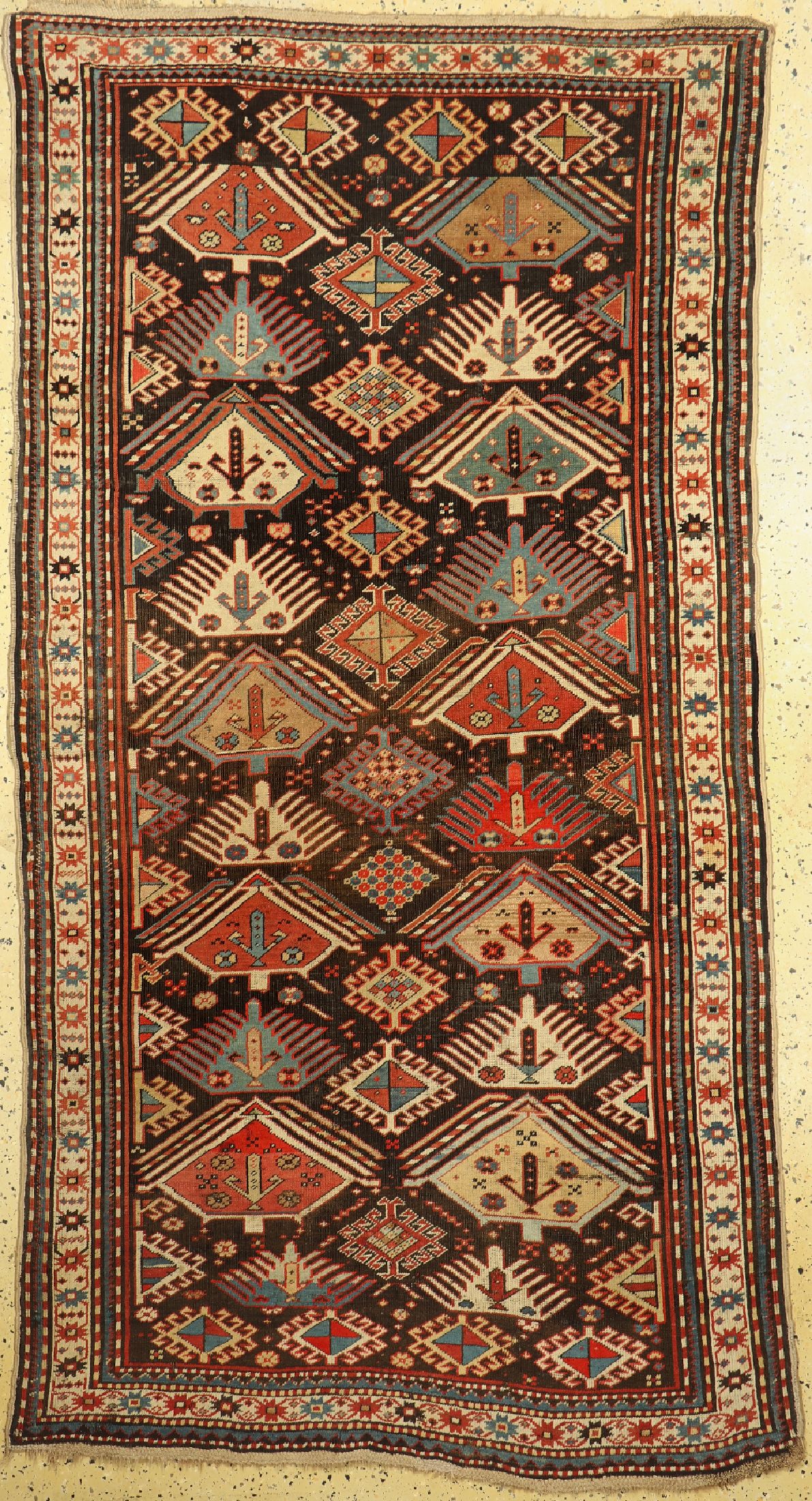 Tschelaberd-Karabagh antik, Kaukasus, 19.Jhd, Wolle auf Wolle, ca. 255 x 140 cm, EHZ: 4