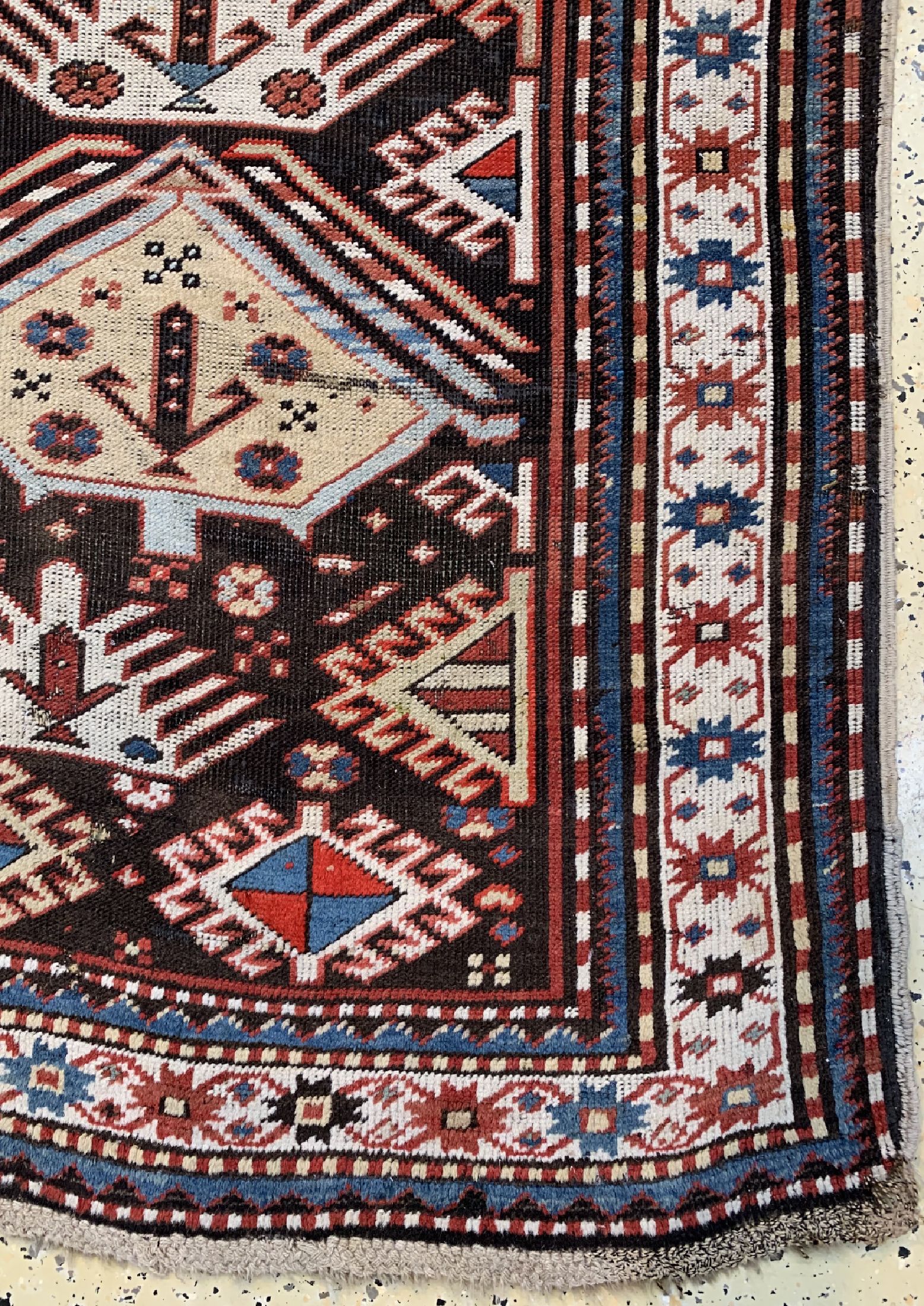 Detail a: Tschelaberd-Karabagh antik, Kaukasus, 19.Jhd, Wolle auf Wolle, ca. 255 x 140 cm, EHZ: 4