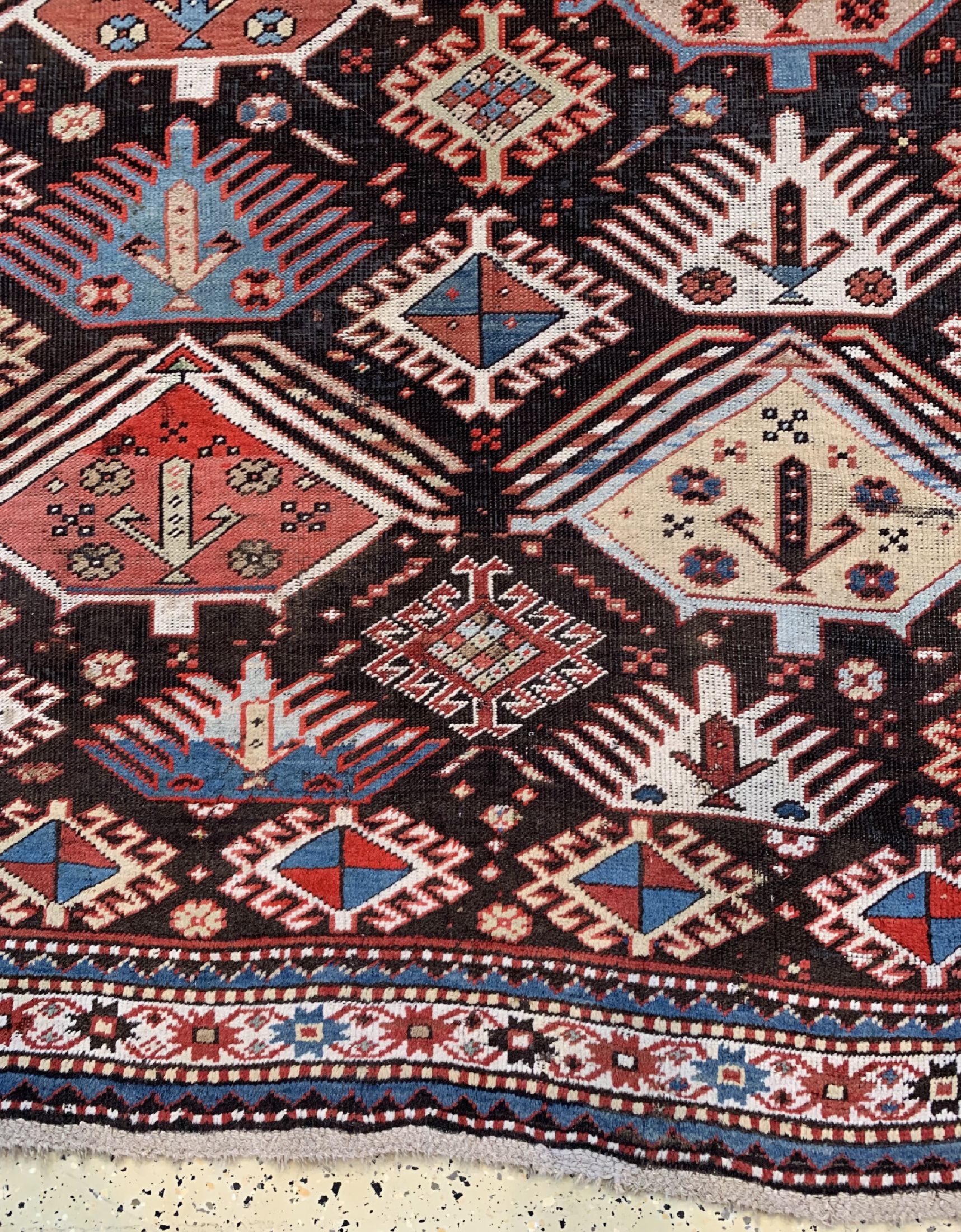 Detail b: Tschelaberd-Karabagh antik, Kaukasus, 19.Jhd, Wolle auf Wolle, ca. 255 x 140 cm, EHZ: 4