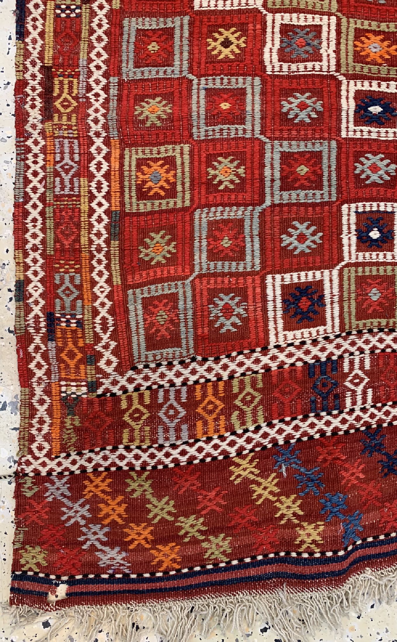 Detail a: Anatol Kelim, Türkei, um 1920/1930, Wolle auf Wolle, ca. 217 x 140 cm, EHZ: 4