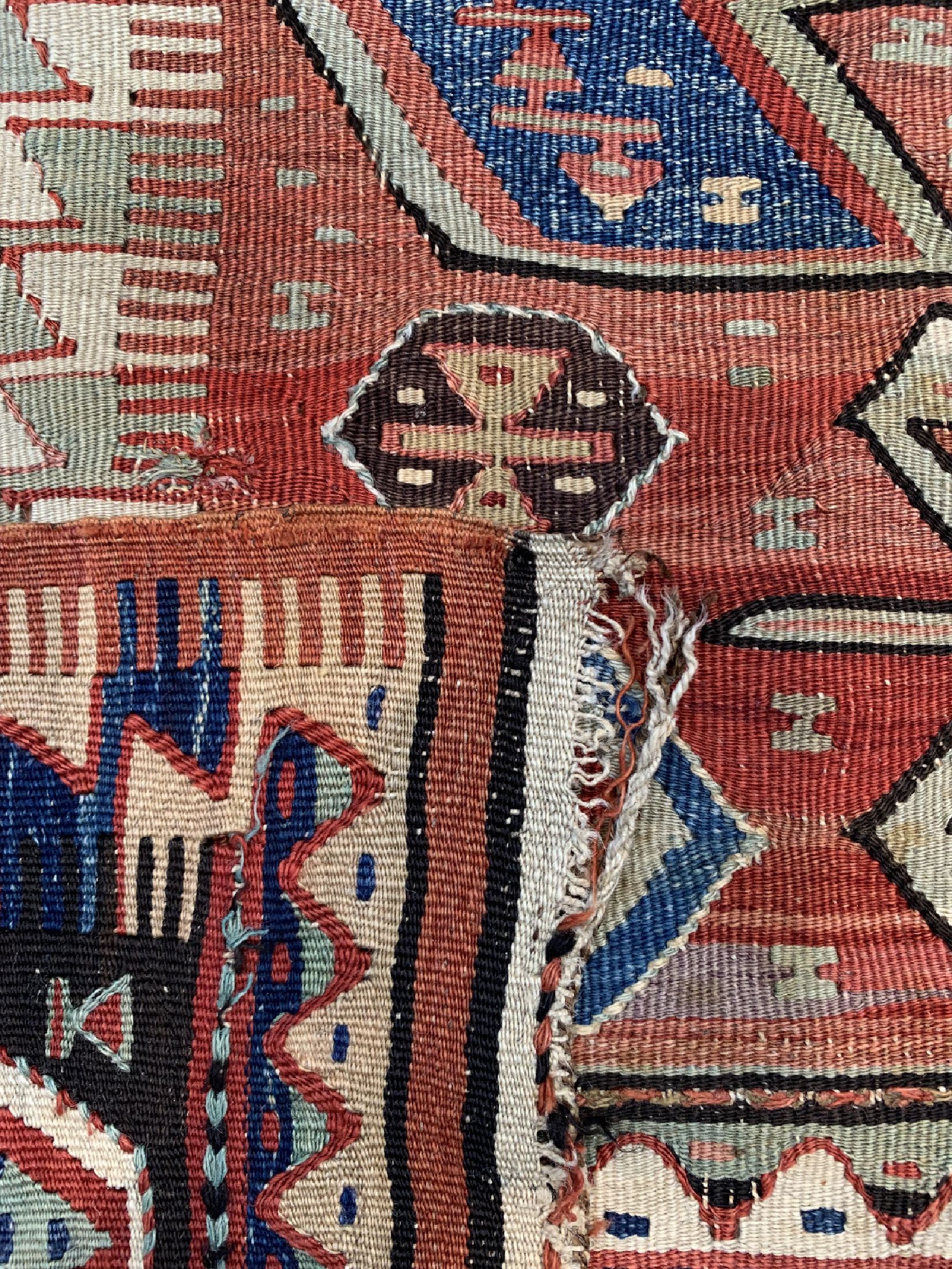 Detail d: Konya Kelim antik, Türkei, um 1900, Wolle auf Wolle, ca. 174 x 120 cm, EHZ: 4