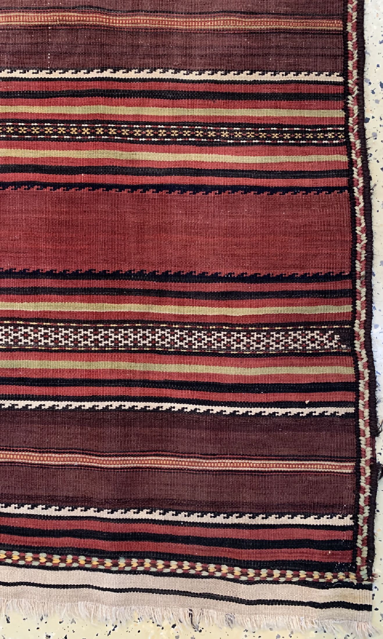 Detail a: Kordi Kelim, Persien, um 1900, Wolle auf Wolle, ca. 300 x 152 cm, EHZ: 2