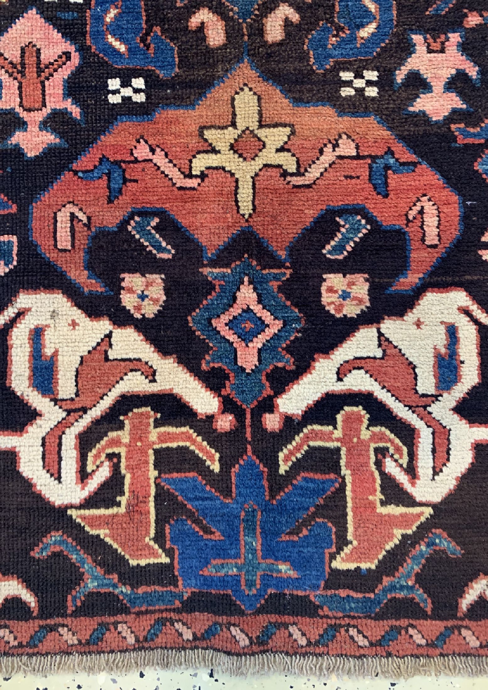 Detail b: Antiker Bijov-Kazak, Kaukasus, 19.Jhd, Wolle auf Wolle, ca. 150 x 114 cm, EHZ: 3
