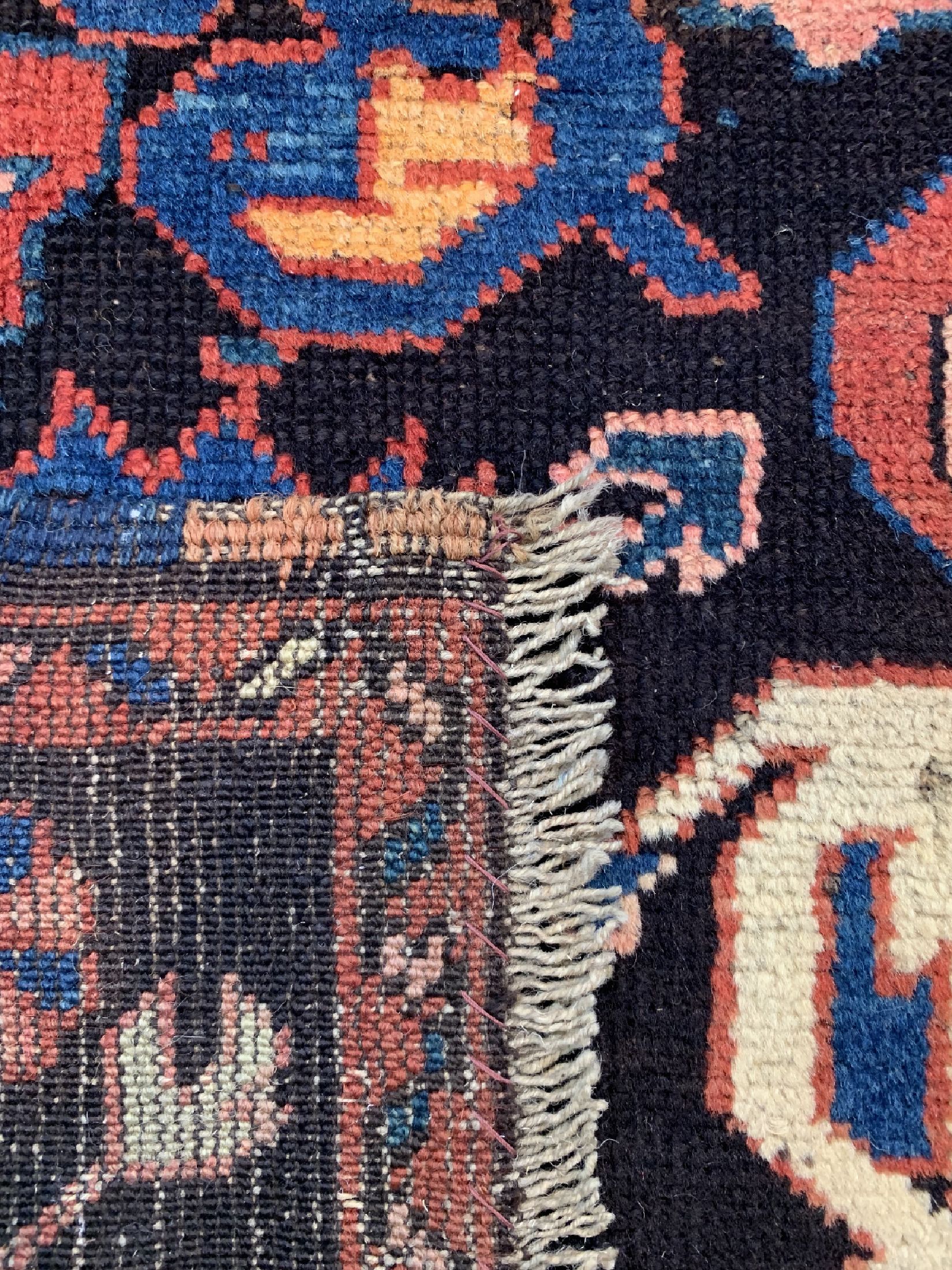 Detail d: Antiker Bijov-Kazak, Kaukasus, 19.Jhd, Wolle auf Wolle, ca. 150 x 114 cm, EHZ: 3