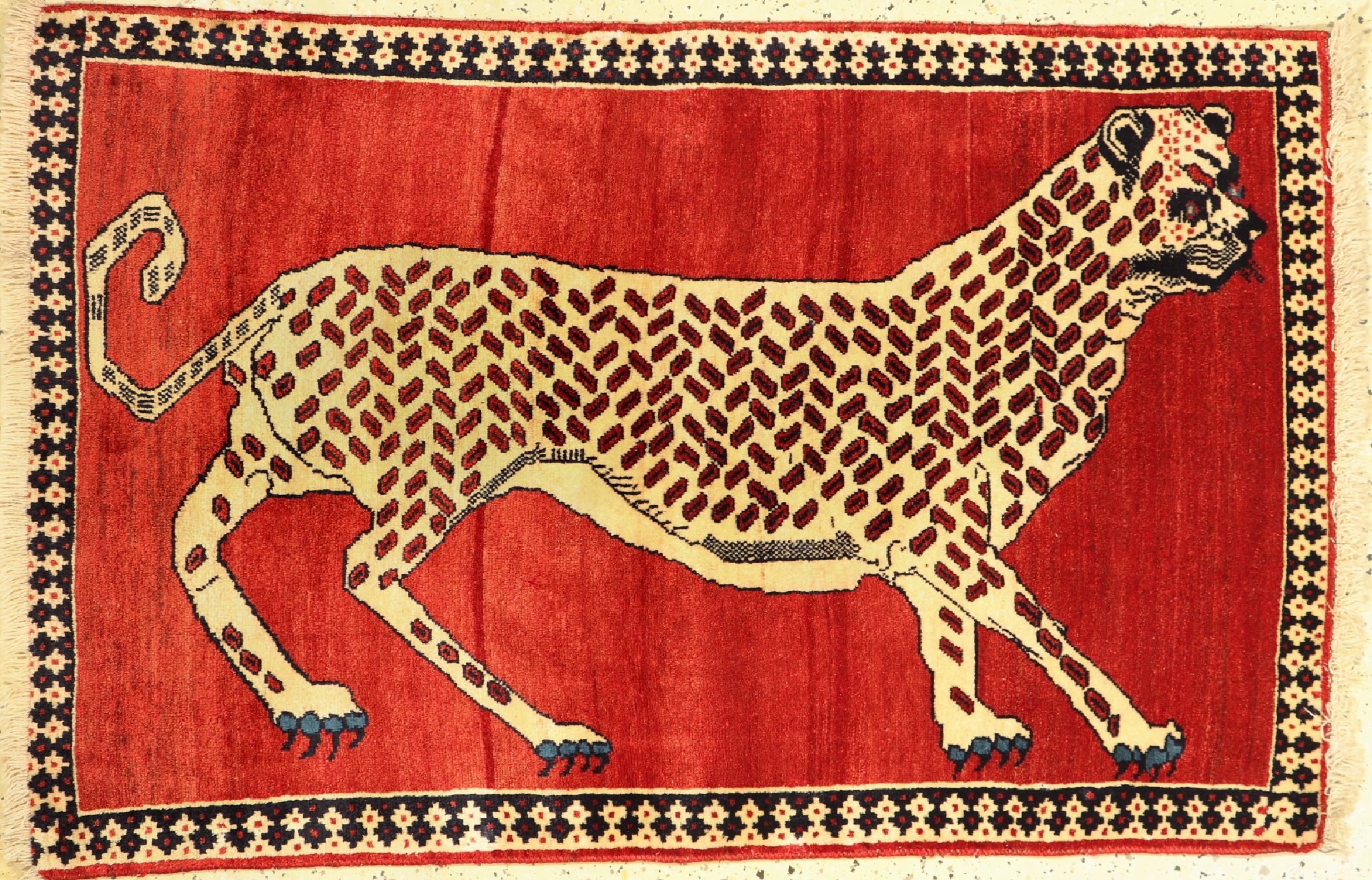 Gabbeh alt, Persien, ca. 50 Jahre, Wolle auf Wolle, ca. 150 x 96 cm, EHZ: 2-3