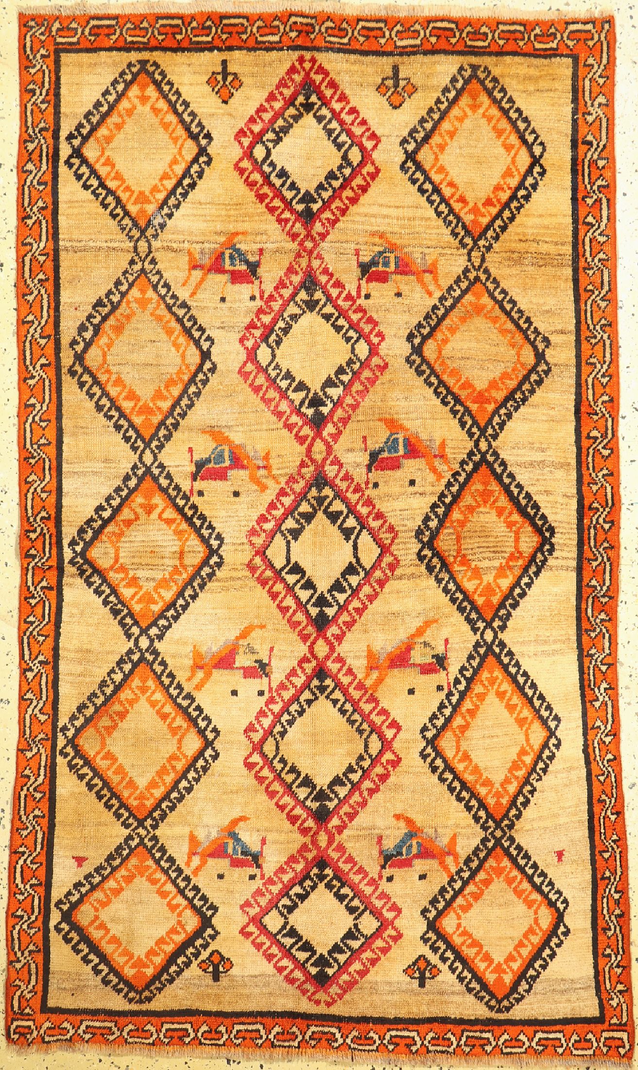 Gabbeh alt, Persien, um 1940, Wolle auf Wolle, ca. 216 x 130 cm, EHZ: 3