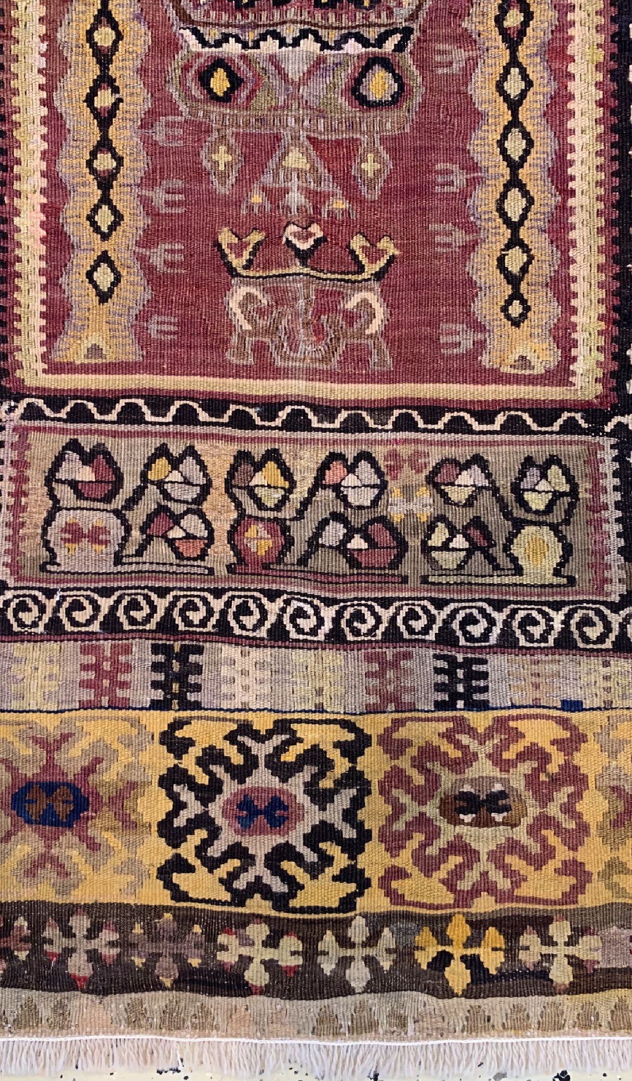 Detail b: Yahyaleh-Gebetskelim, Türkei, 19.Jhd, Wolle auf Wolle, ca. 155 x 110 cm, EHZ: 4