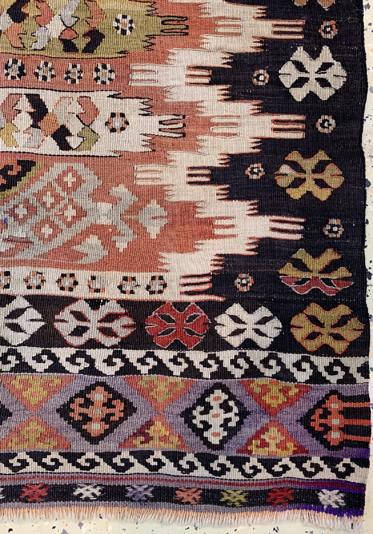 Detail a: Anatol Kelim, Türkei, 19.Jhd, Wolle auf Wolle, ca. 130 x 82 cm, EHZ: 2-3