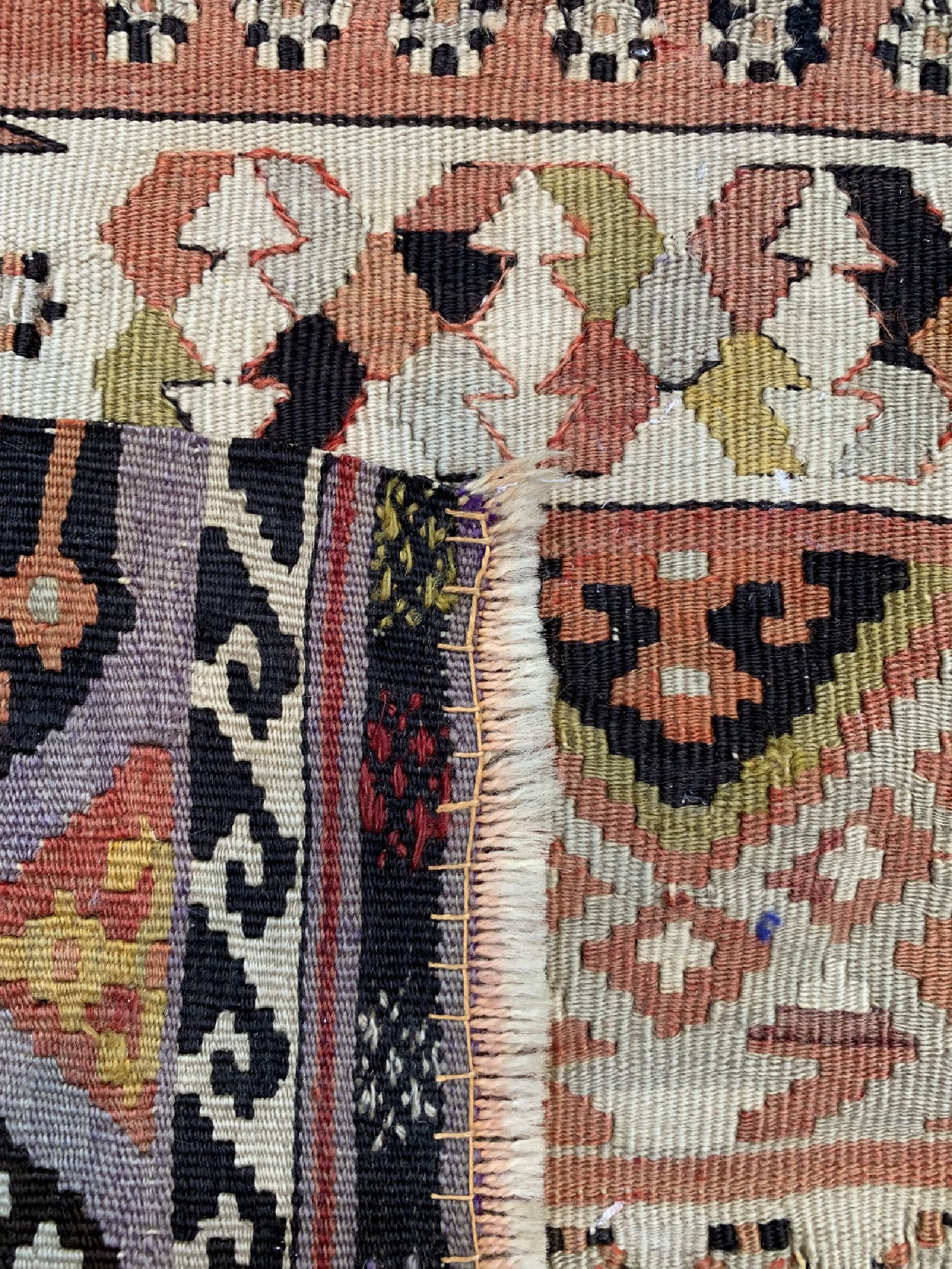Detail d: Anatol Kelim, Türkei, 19.Jhd, Wolle auf Wolle, ca. 130 x 82 cm, EHZ: 2-3