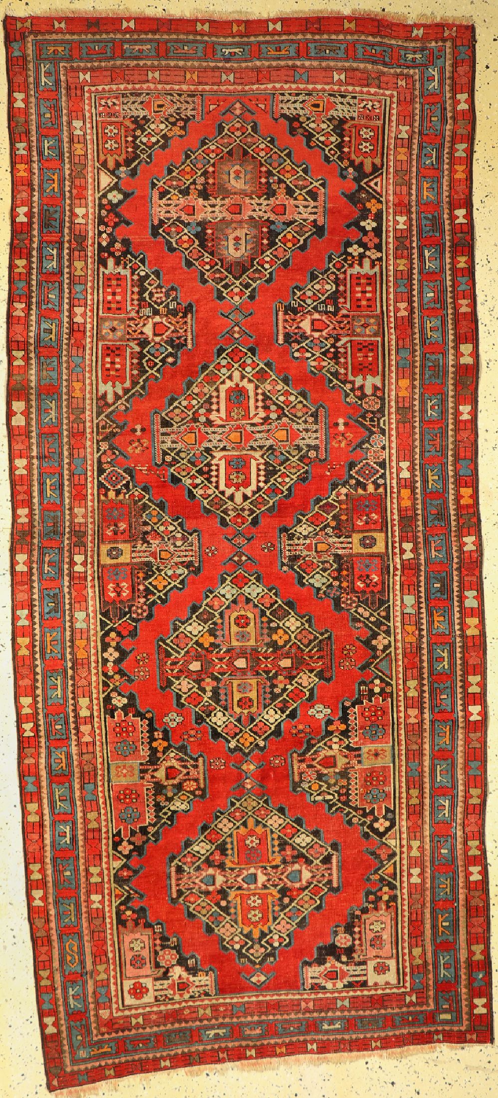 Antiker Kazak, Kaukasus, um 1900, Wolle aufWolle, ca. 290 x 130 cm, EHZ: 4