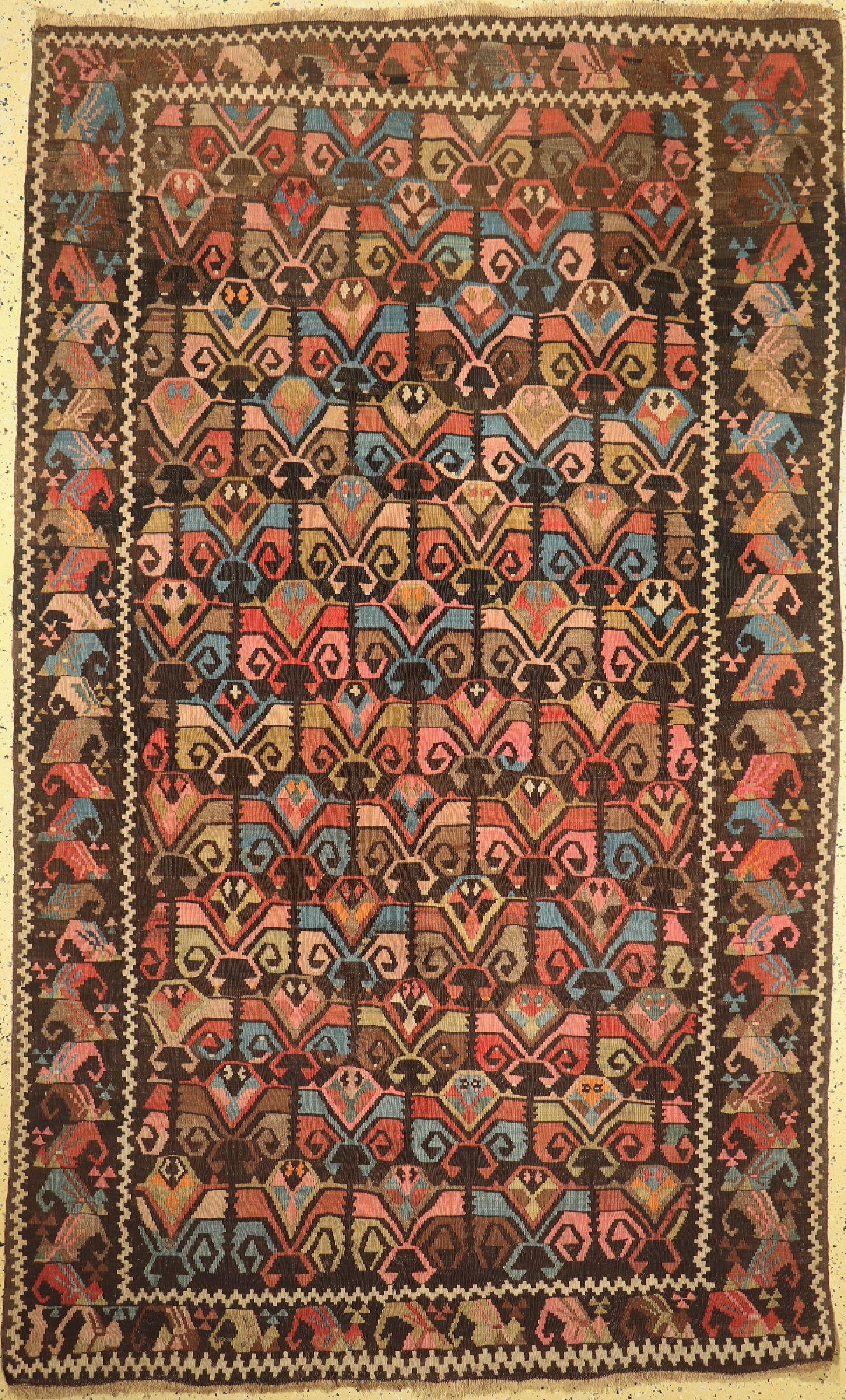 Karabagh Kelim antik, Kaukasus, um 1900, Wolle auf Wolle, ca. 280 x 170 cm, EHZ: 2-3