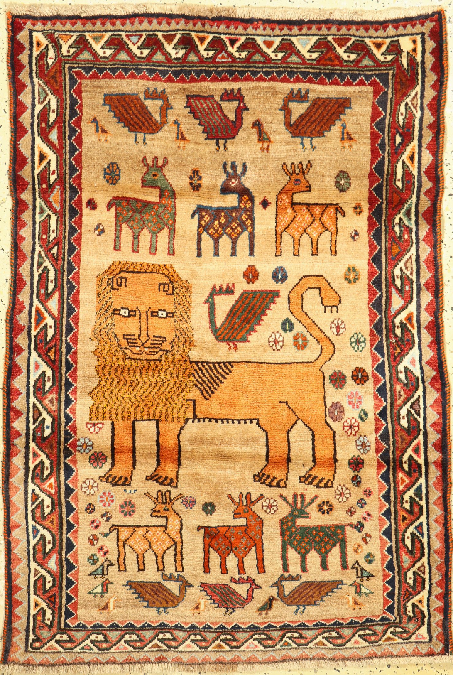 Gabbeh alt, Persien, um 1960, Wolle auf Wolle, ca. 152 x 106 cm, EHZ: 4