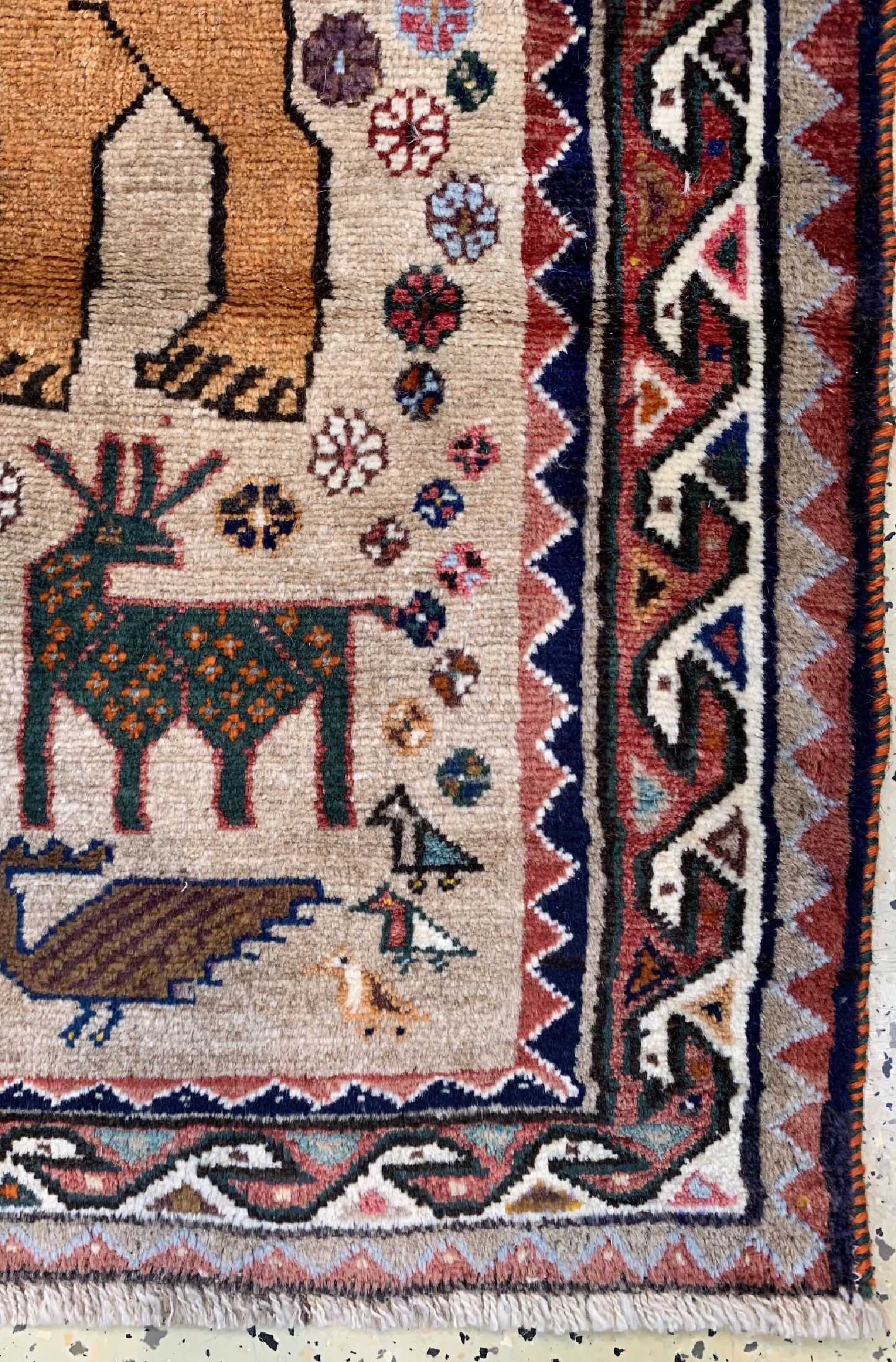 Detail a: Gabbeh alt, Persien, um 1960, Wolle auf Wolle, ca. 152 x 106 cm, EHZ: 4
