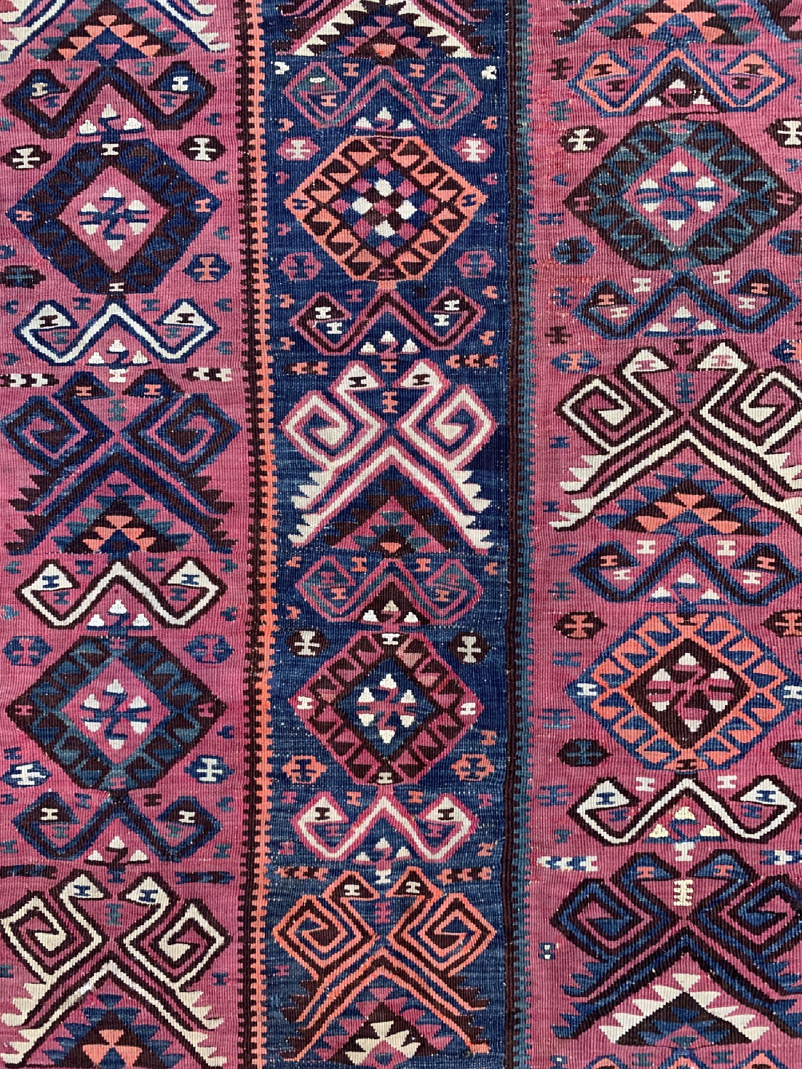 Detail d: Malatia Kelim antik(2 Bahnig), Türkei, um 1900, Wolle auf Wolle, ca. 233 x 148 cm, EHZ: 2