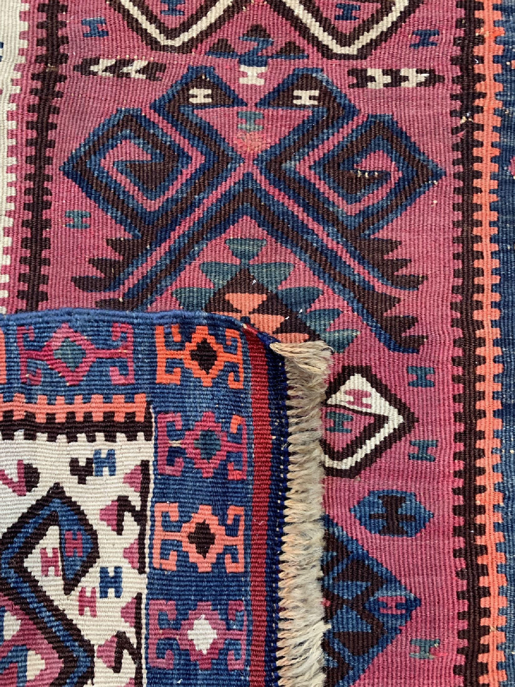 Detail e: Malatia Kelim antik(2 Bahnig), Türkei, um 1900, Wolle auf Wolle, ca. 233 x 148 cm, EHZ: 2