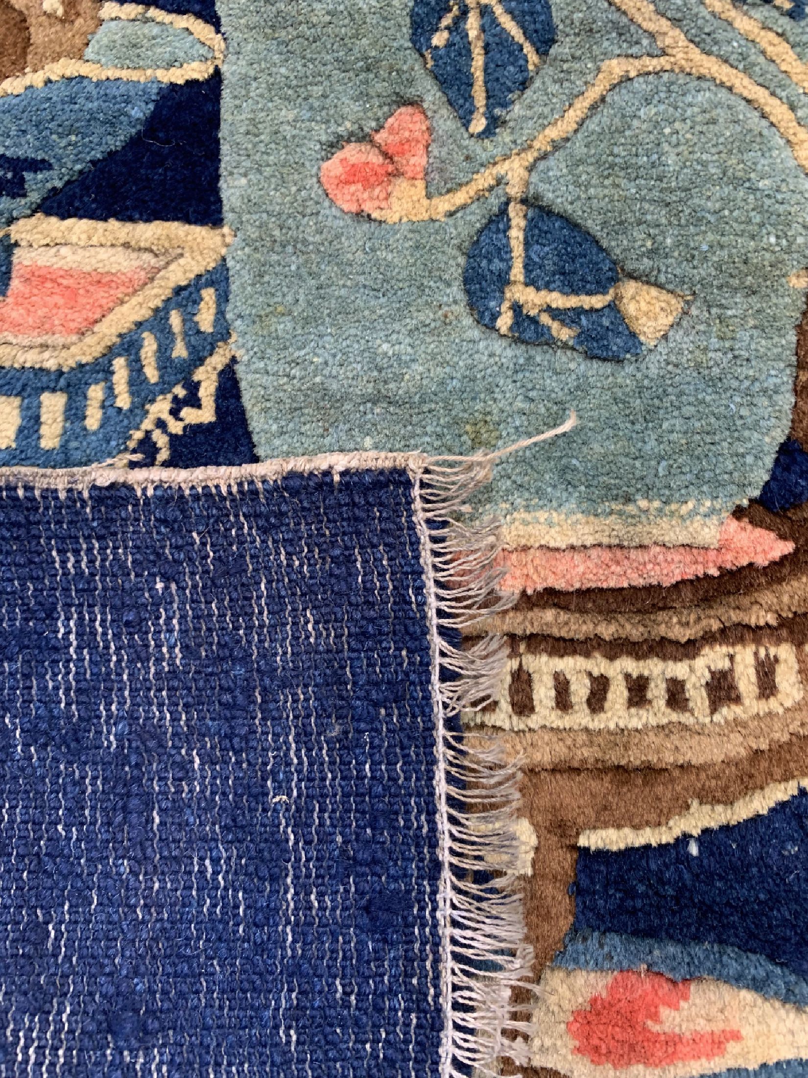 Detail e: Pao Tow antik, China, um 1900, Wolle auf Baumwolle, ca. 130 x 67 cm, EHZ: 2