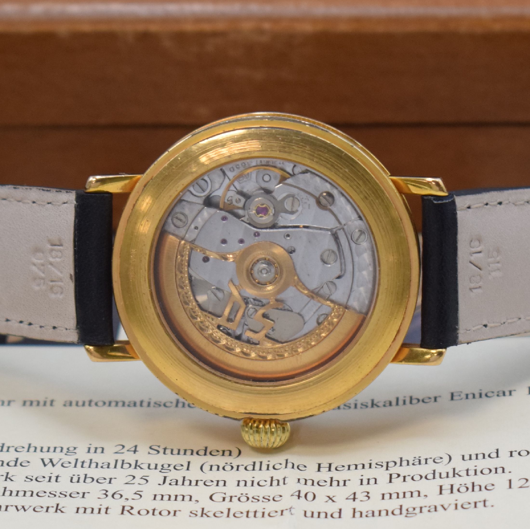 Detail e: DUBEY & SCHALDENBRAND Herrenarmbanduhr Modell Weltzeit mit Mondphase, Schweiz um 1995, Automatik, lt. Datenblatt in geringer Stückzahl produziert, ...