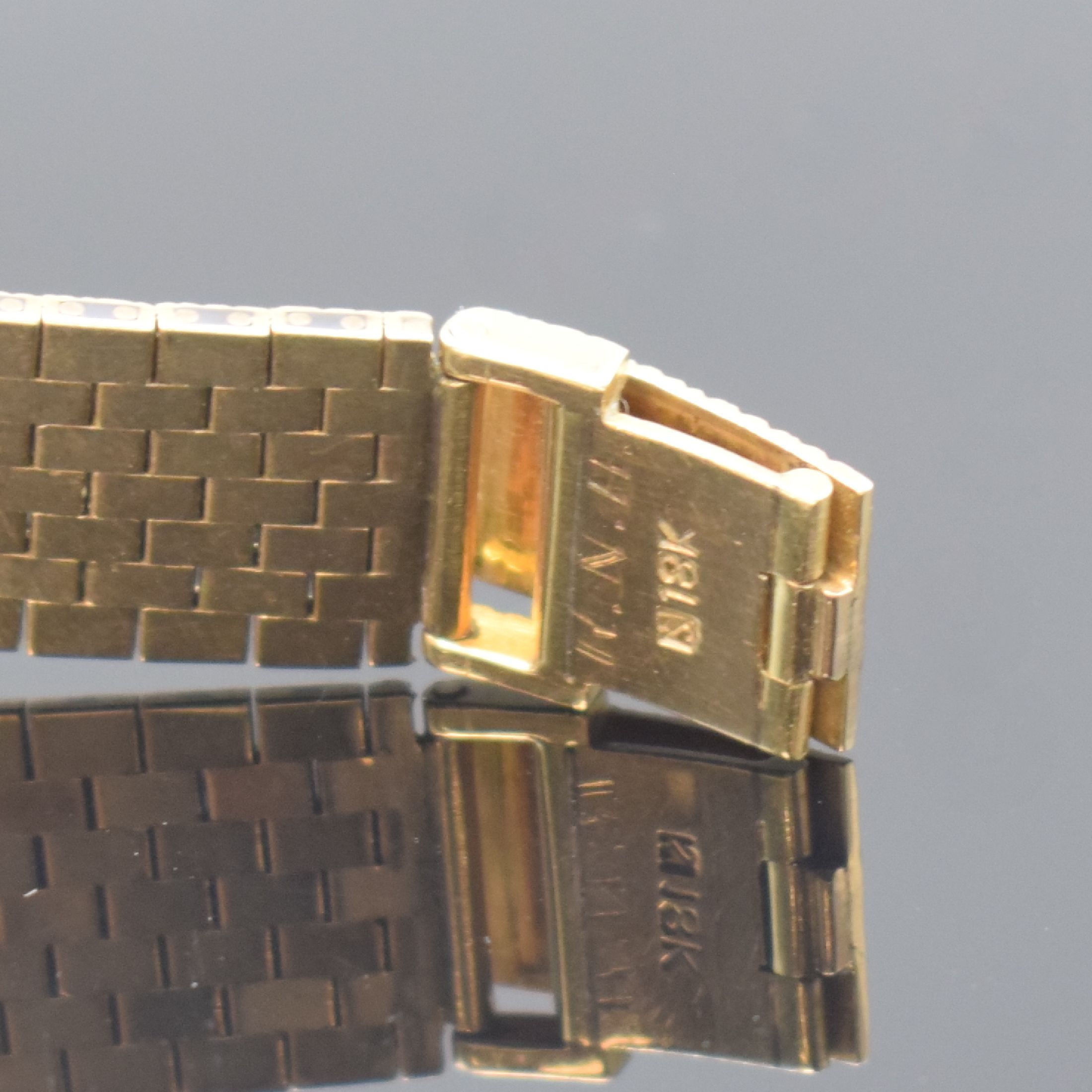 Detail b: LONGINES Flagship Herrenarmbanduhr in GG 750/000, Schweiz um 1966, Automatik, neutr. GG 750/000 Band, Boden verschr., champagnerfarb. Zifferbl. m. ...