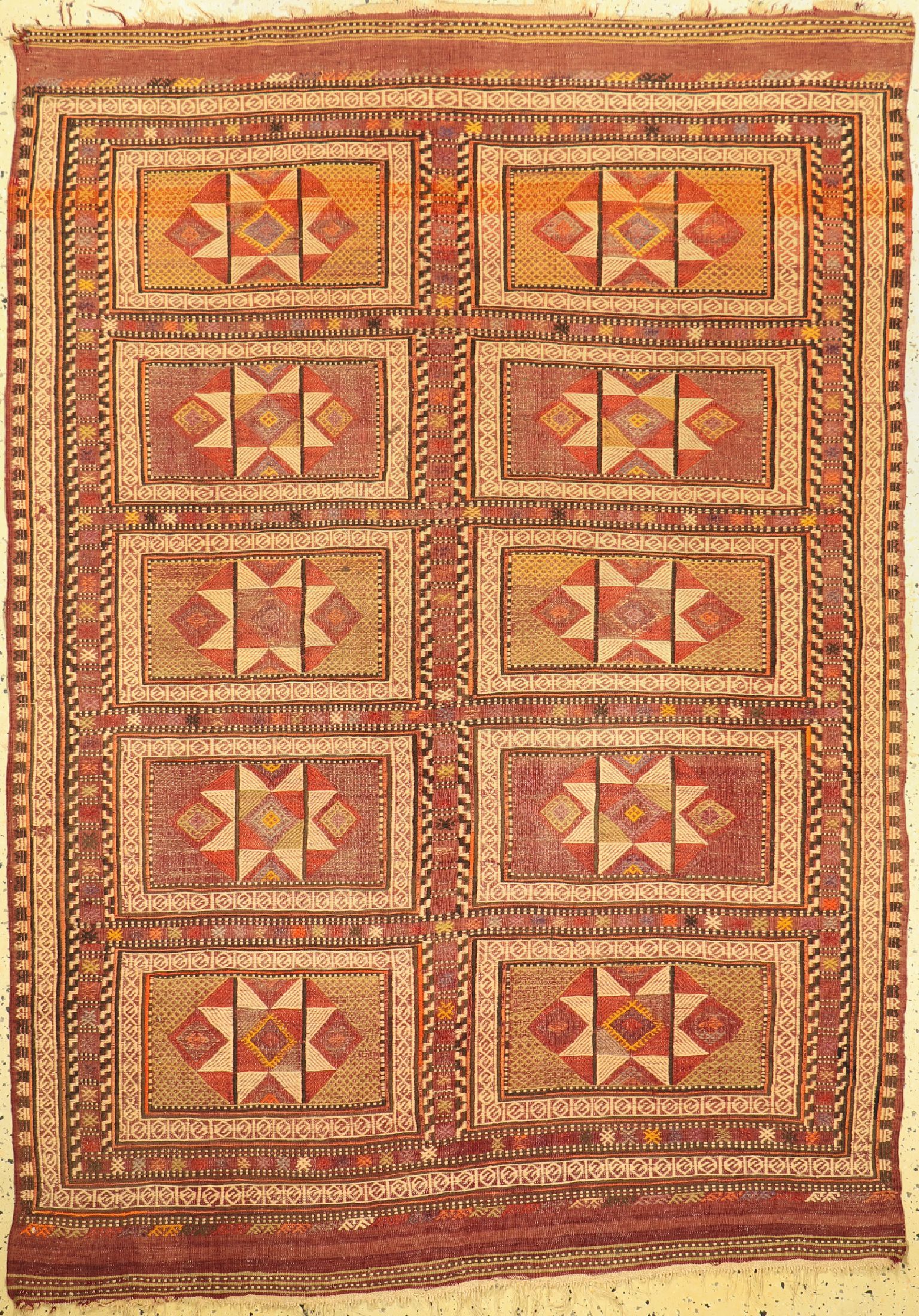 Antiker Cicim, Türkei, um 1900, Wolle auf Wolle, ca. 210 x 145 cm, EHZ: 3-4