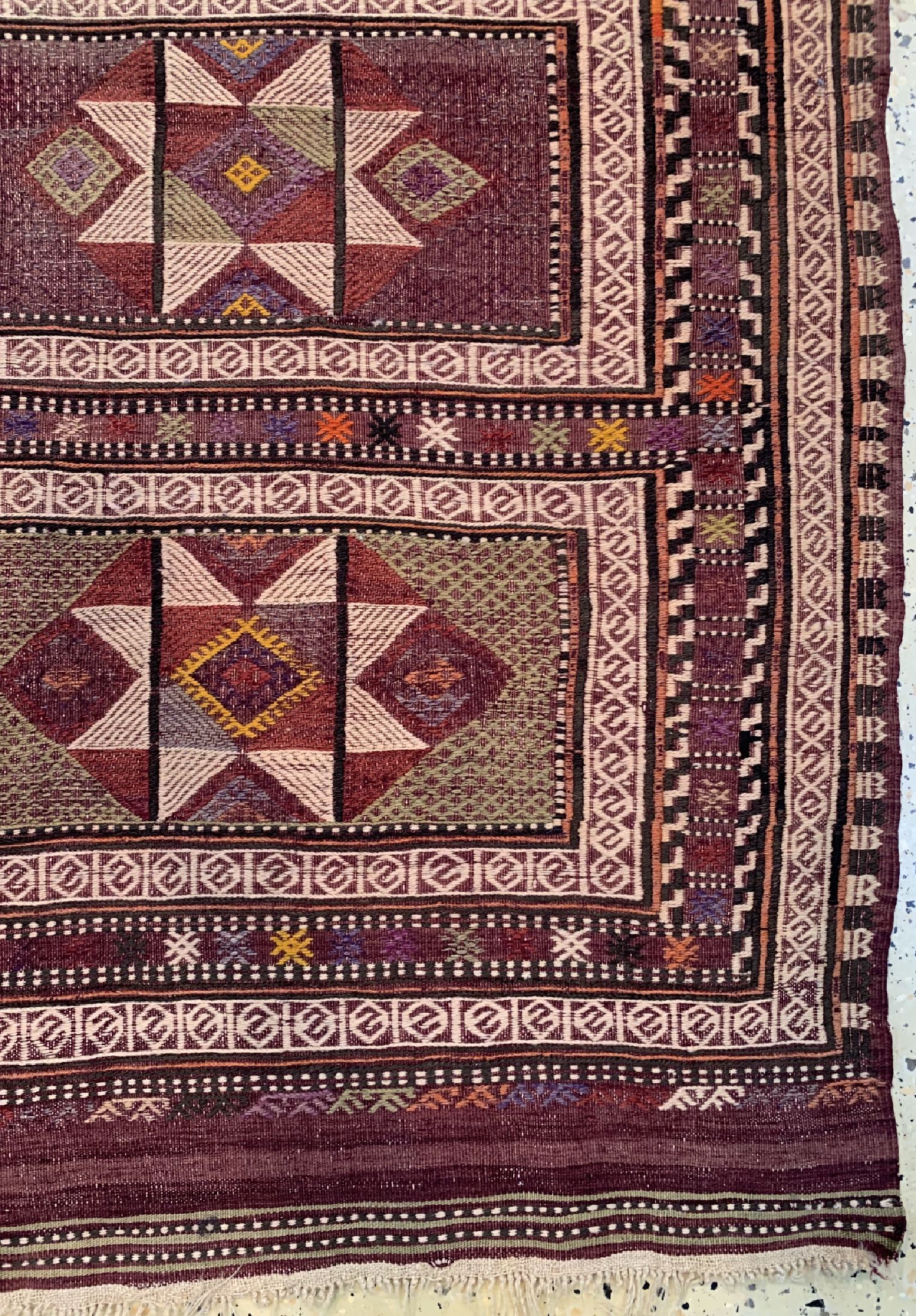 Detail a: Antiker Cicim, Türkei, um 1900, Wolle auf Wolle, ca. 210 x 145 cm, EHZ: 3-4