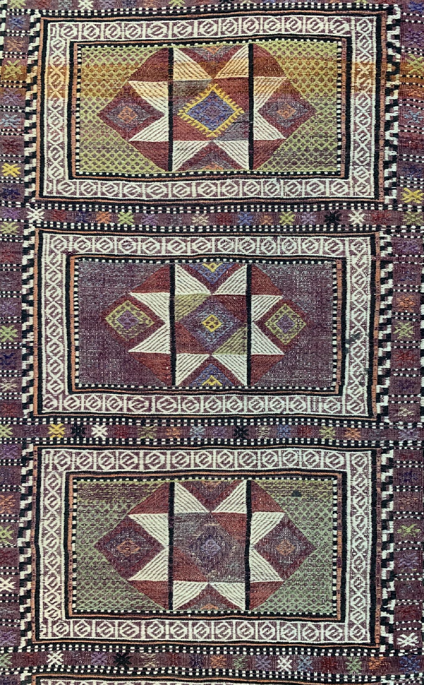 Detail d: Antiker Cicim, Türkei, um 1900, Wolle auf Wolle, ca. 210 x 145 cm, EHZ: 3-4