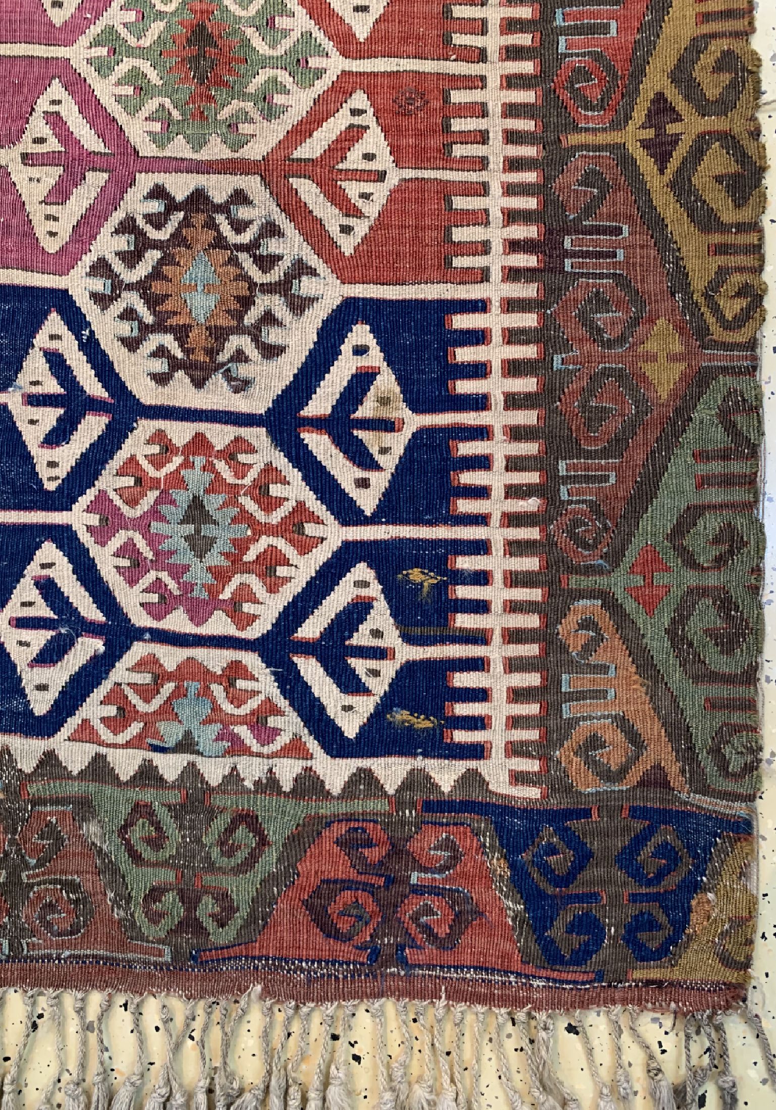 Detail a: Antiker Hotamis Kelim, Türkei, 19.Jhd, Wolle auf Wolle, ca. 360 x 160 cm, EHZ: 4