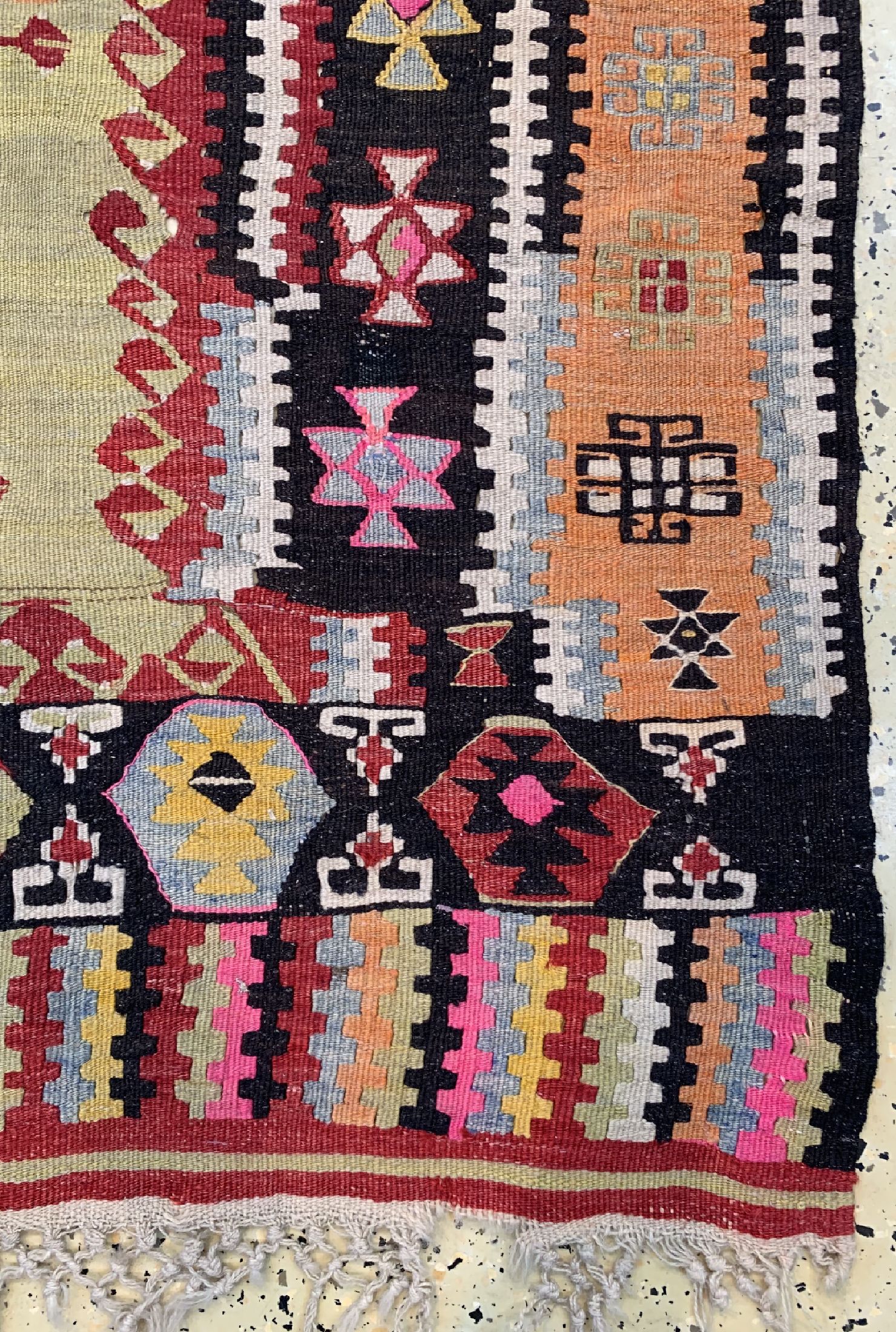 Detail a: Anatol Kelim, Türkei, ca. 60 Jahre, Wolle auf Wolle, ca. 220 x 130 cm, EHZ: 2