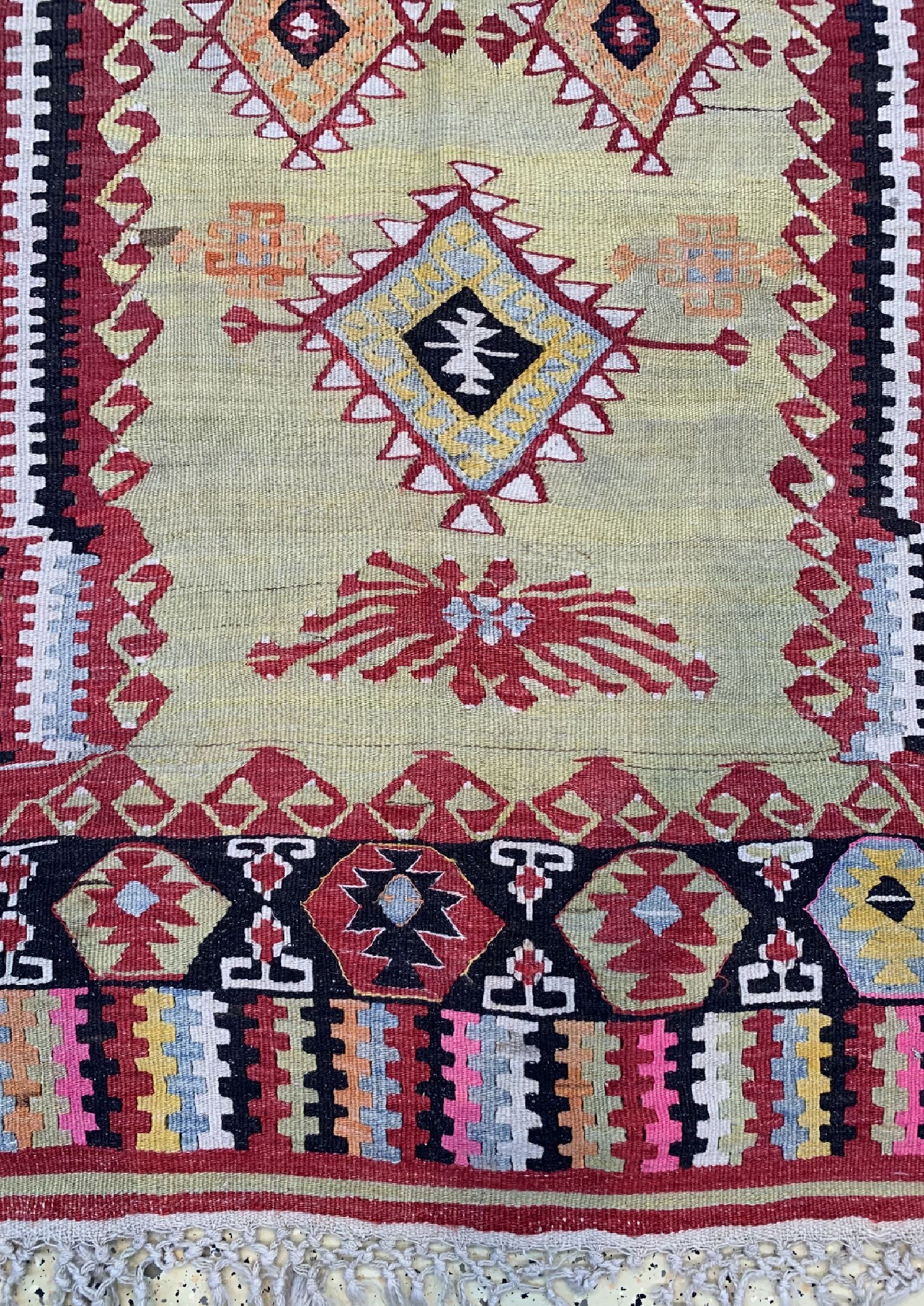 Detail b: Anatol Kelim, Türkei, ca. 60 Jahre, Wolle auf Wolle, ca. 220 x 130 cm, EHZ: 2