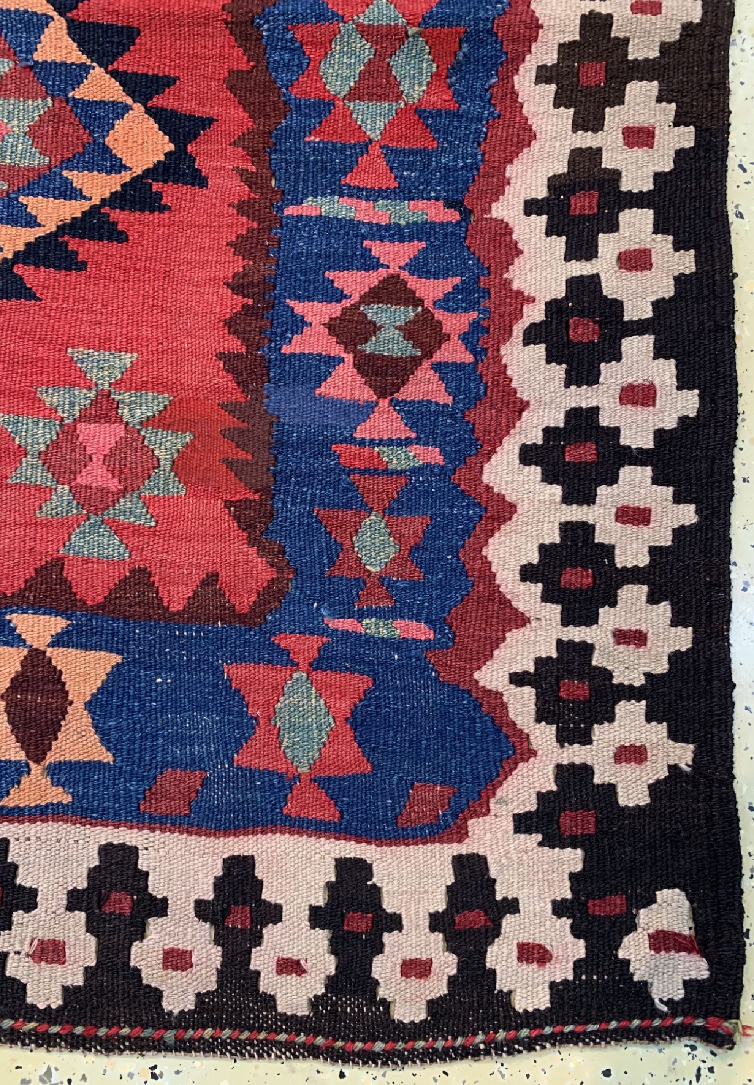 Detail a: Bidjar Kelim, Persien, um 1940, Wolle auf Wolle, ca. 297 x 143 cm, EHZ: 2