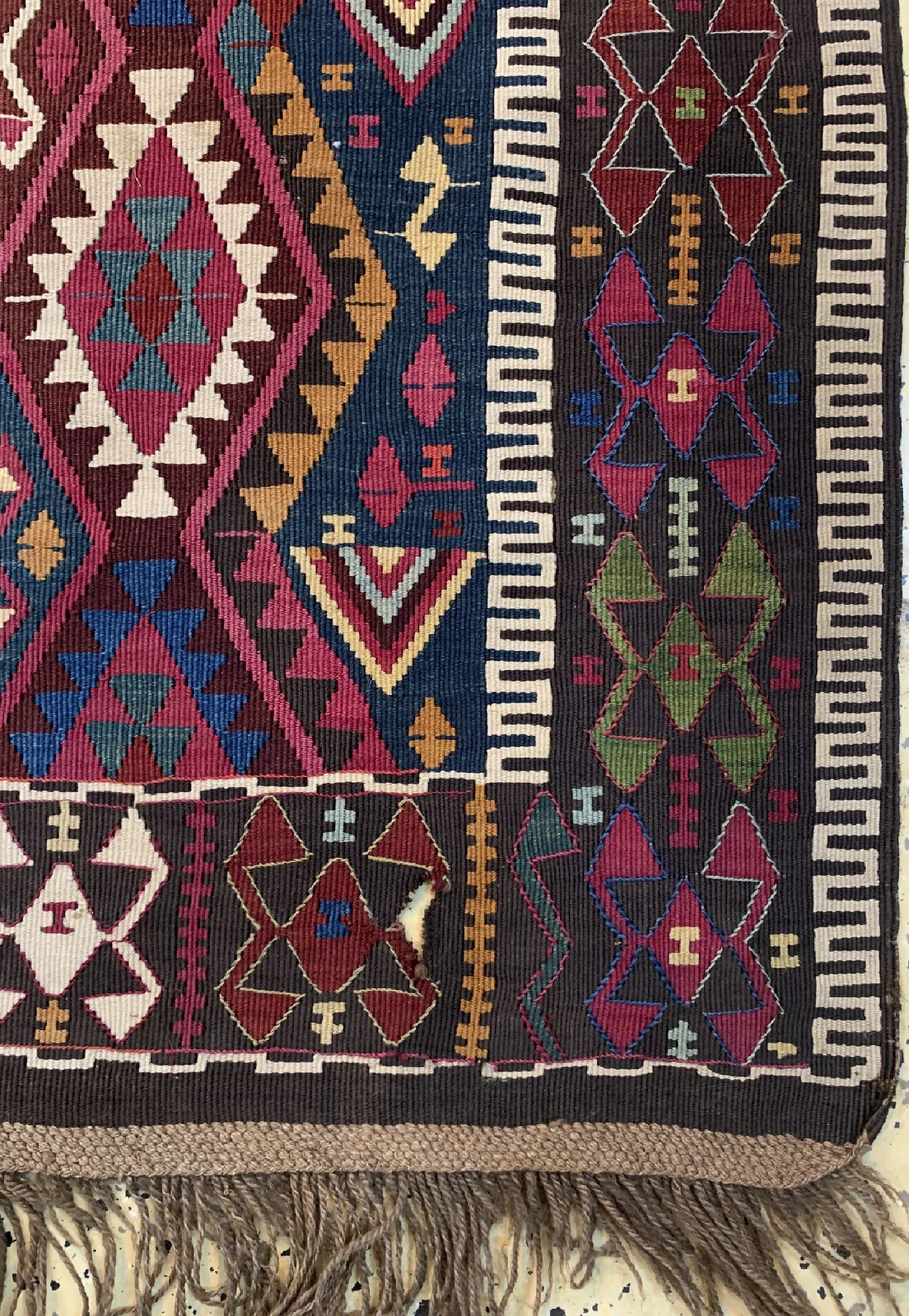 Detail a: Reyhanli Kelim, Türkei, um 1900, Wolle auf Wolle, ca. 422 x 173 cm, EHZ: 4