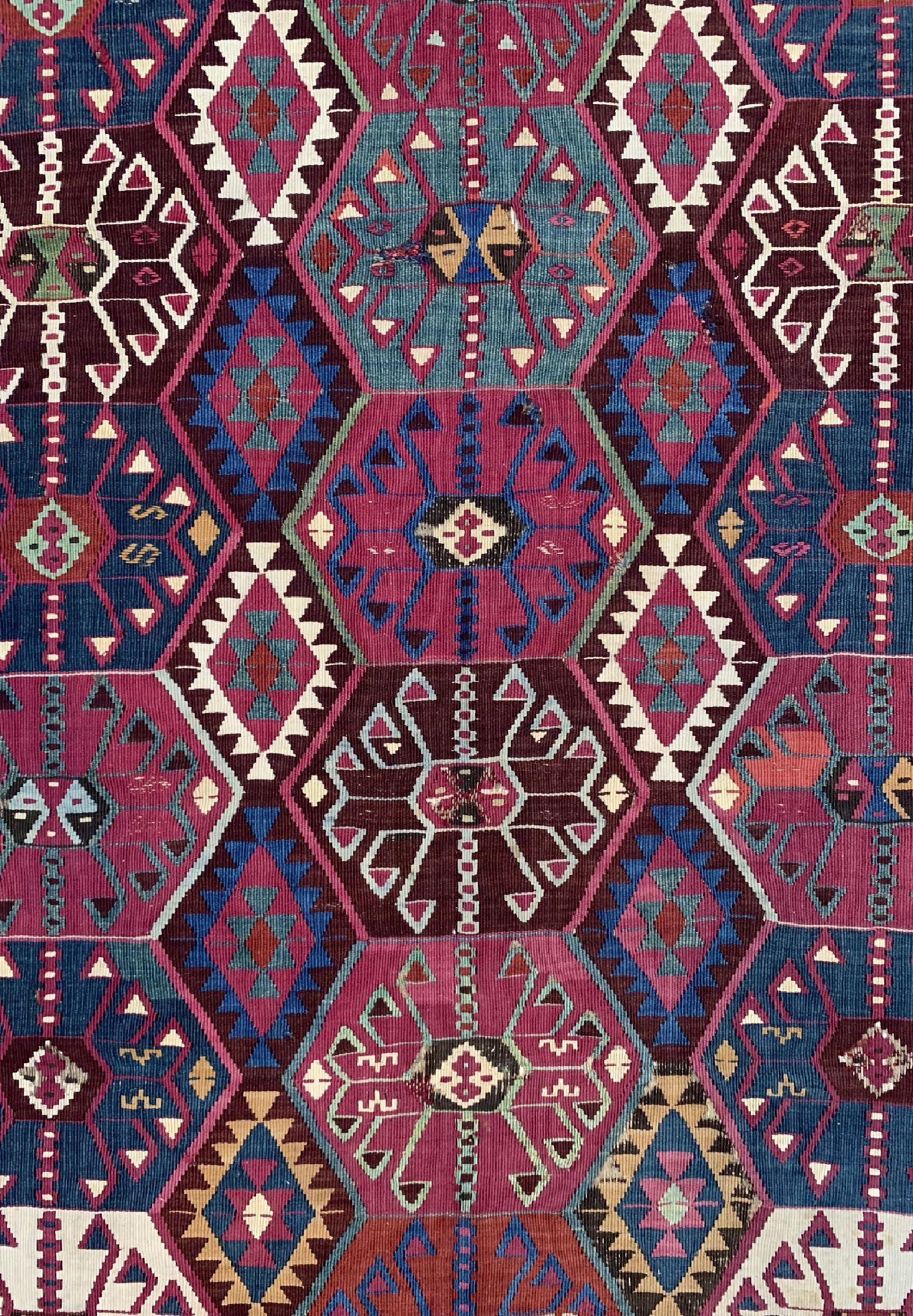 Detail c: Reyhanli Kelim, Türkei, um 1900, Wolle auf Wolle, ca. 422 x 173 cm, EHZ: 4