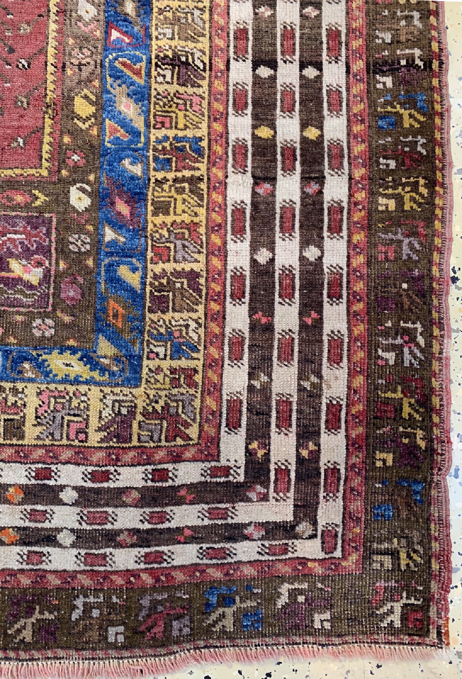 Detail a: Dazkiri antik, Türkei, um 1900, Wolle auf Wolle, ca. 212 x 140 cm, EHZ: 3, kleine Löcher, (Alte restaurierungen)