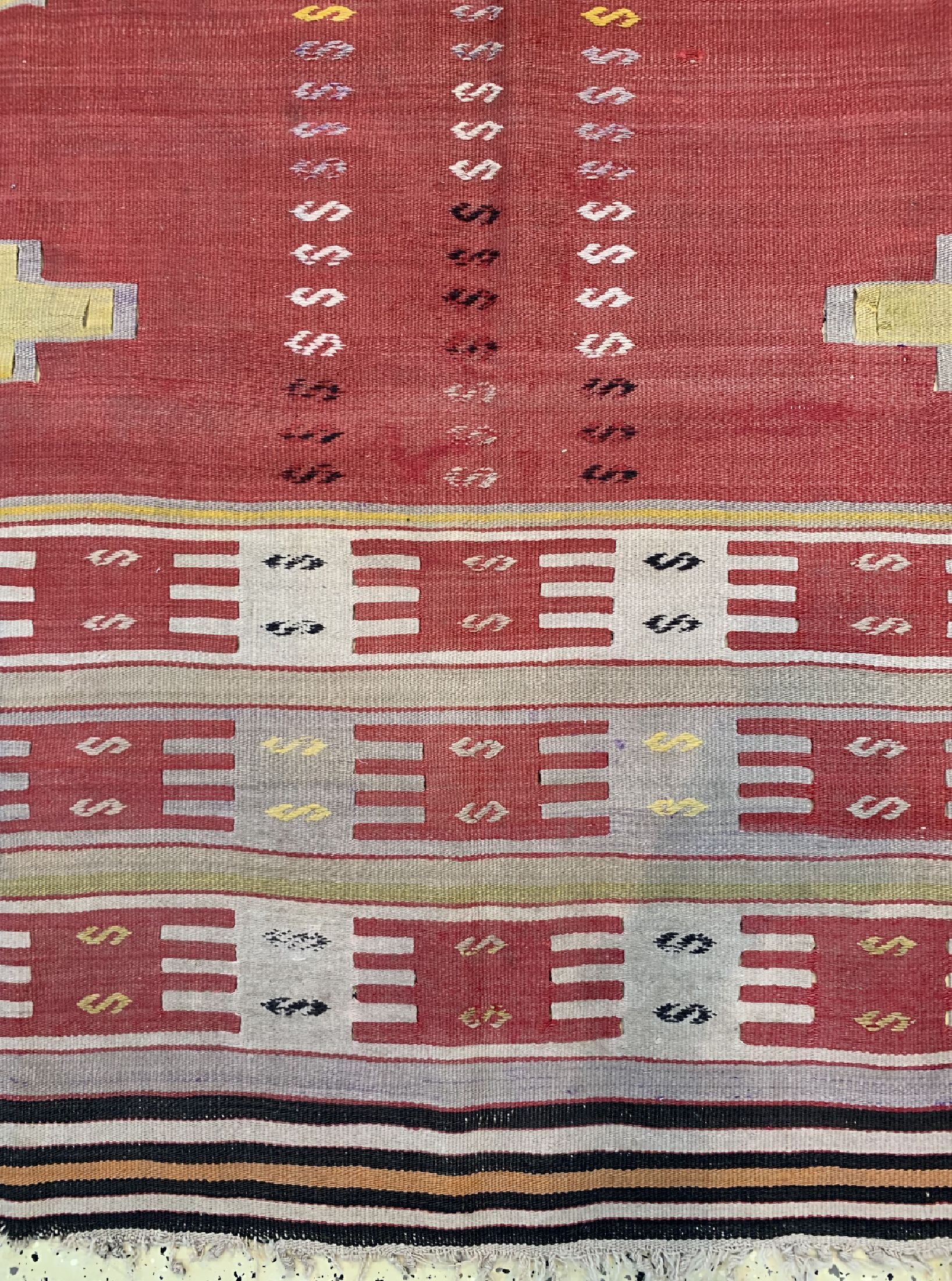 Detail b: Anatol Kelim antik, Türkei, um 1900, Wolle auf Wolle, ca. 240 x 140 cm, EHZ: 4