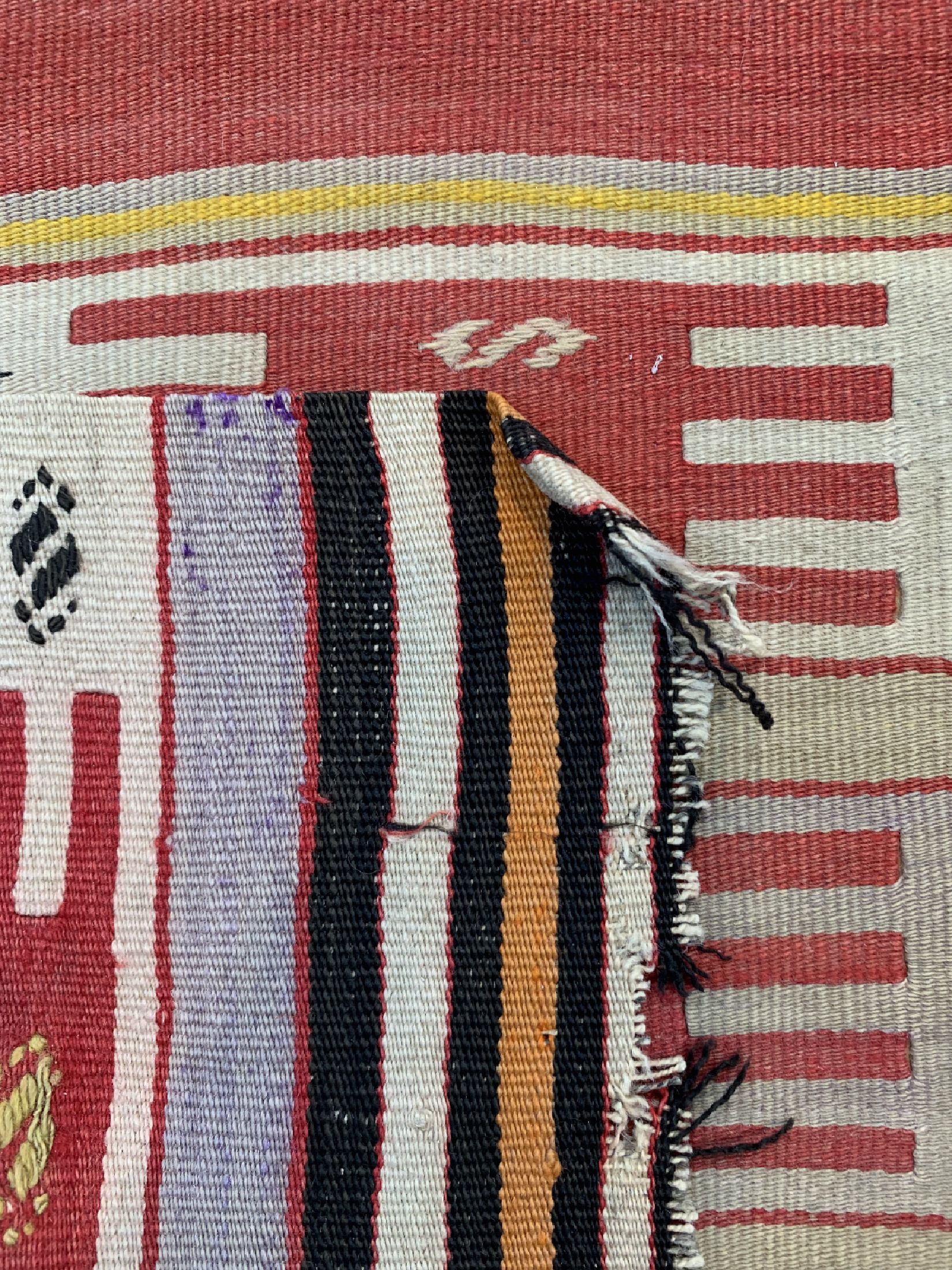 Detail d: Anatol Kelim antik, Türkei, um 1900, Wolle auf Wolle, ca. 240 x 140 cm, EHZ: 4