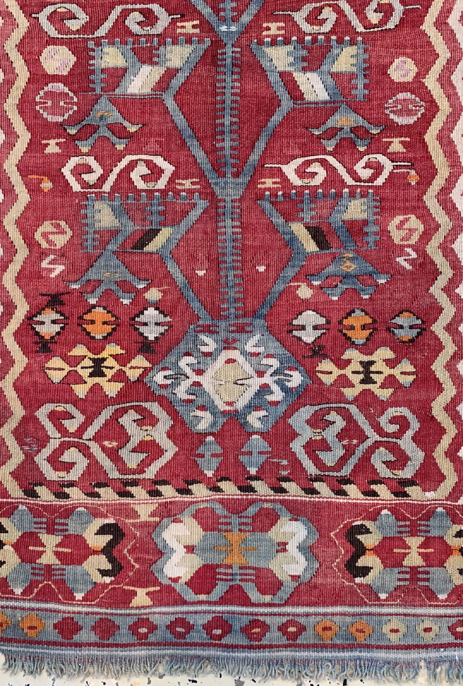Detail b: Anatol Kelim antik, Türkei, 19.Jhd, Wolle auf Wolle, ca. 155 x 124 cm, EHZ: 3