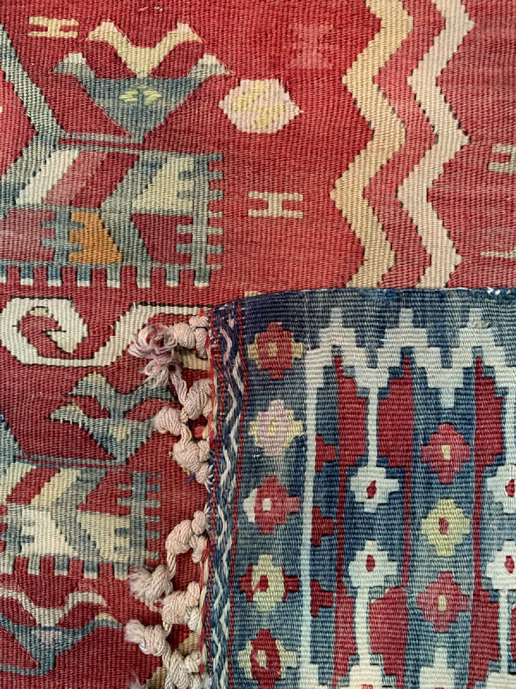 Detail d: Anatol Kelim antik, Türkei, 19.Jhd, Wolle auf Wolle, ca. 155 x 124 cm, EHZ: 3