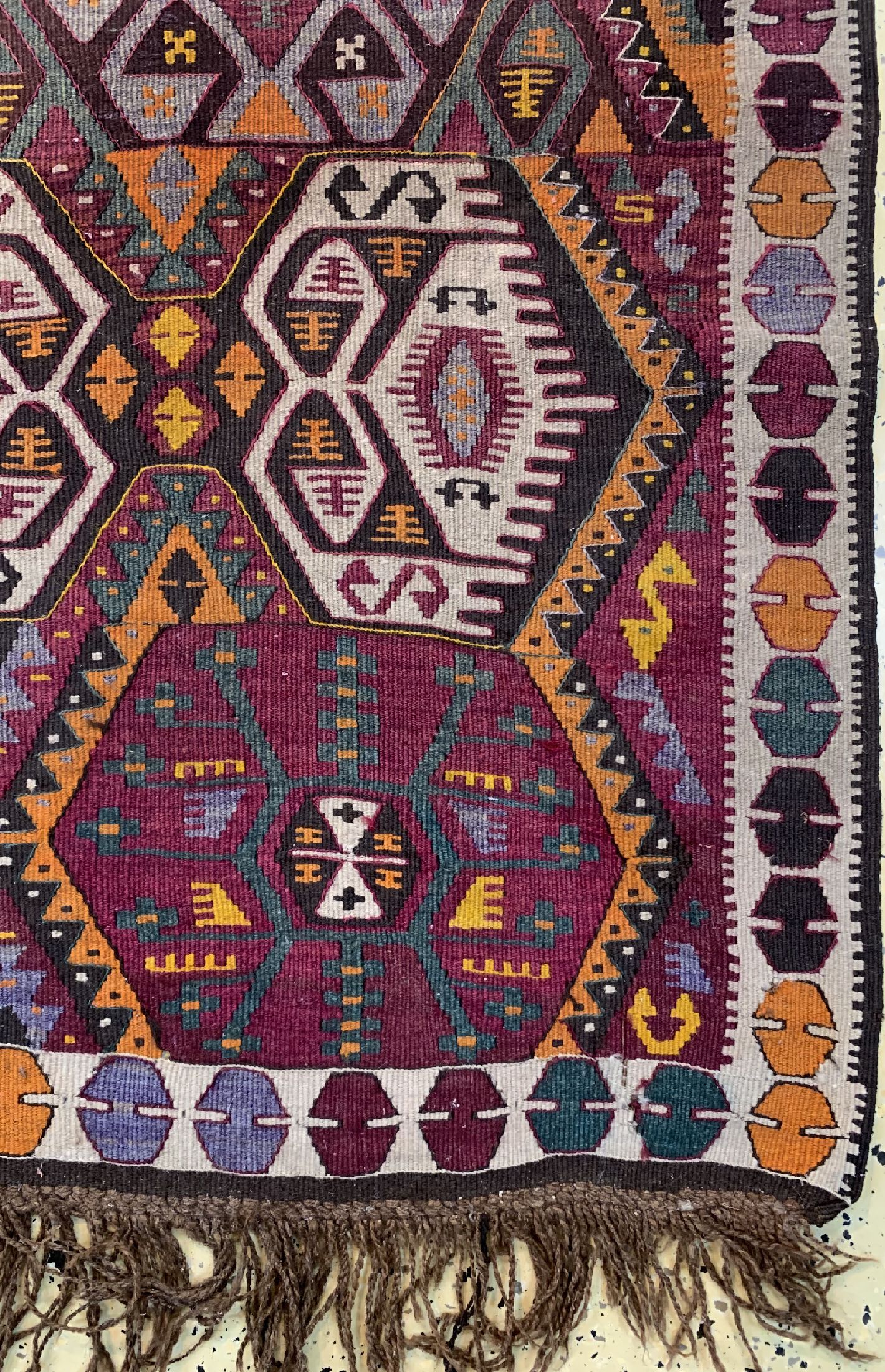 Detail a: Malatia Kelim, Türkei, um 1940, Wolle auf Wolle, ca. 395 x 147 cm, EHZ: 3