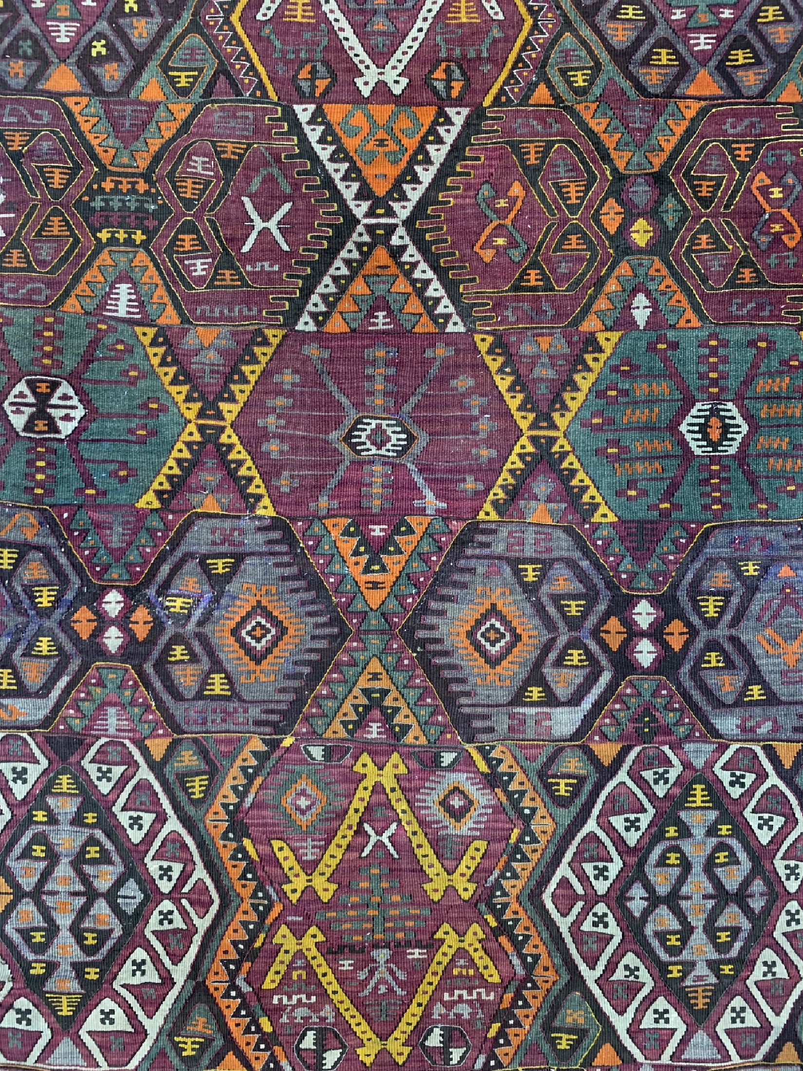 Detail c: Malatia Kelim, Türkei, um 1940, Wolle auf Wolle, ca. 395 x 147 cm, EHZ: 3