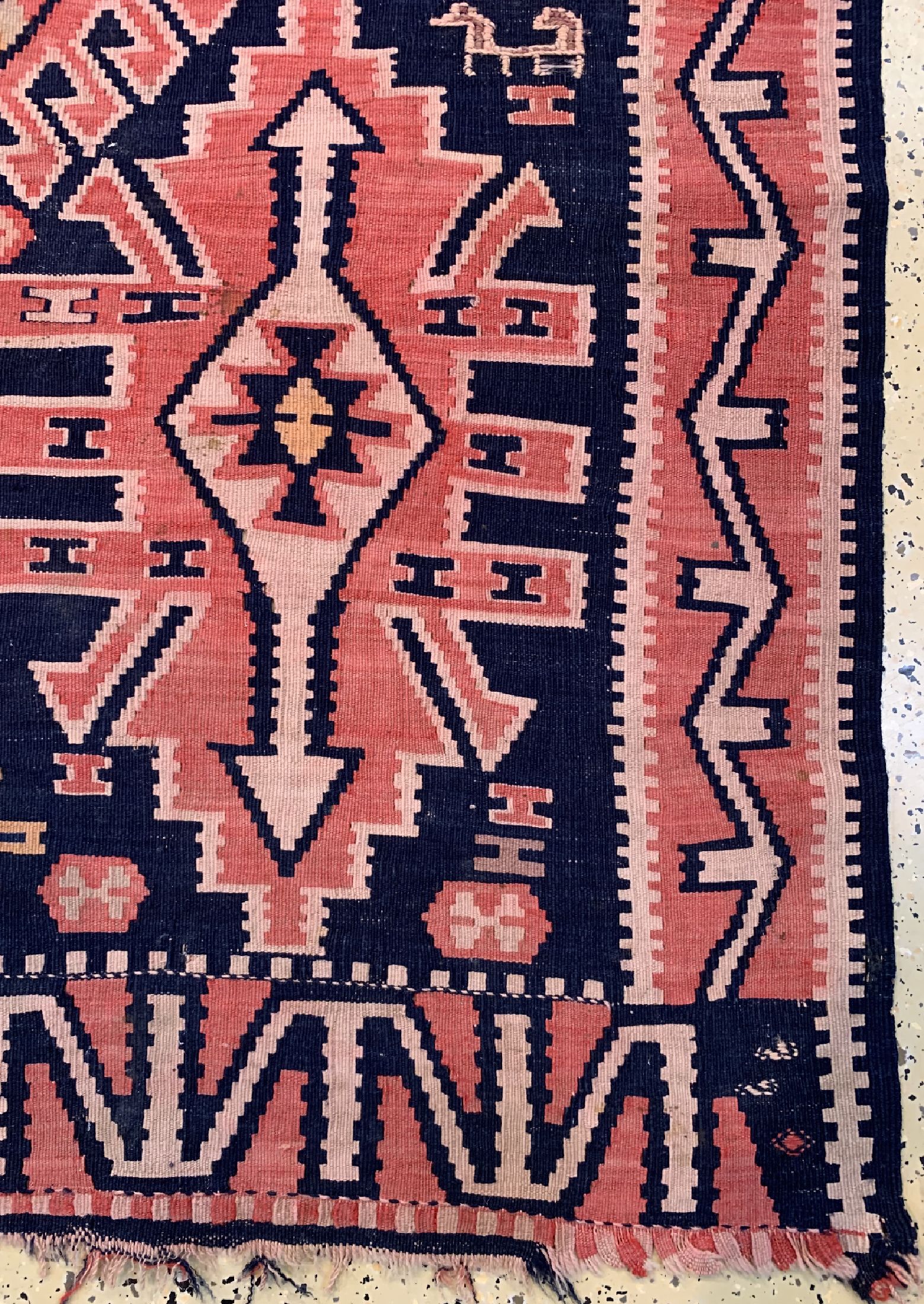 Detail a: Kuba Kelim, Kaukasus, um 1920, Wolle auf Wolle, ca. 355 x 170 cm, EHZ: 3