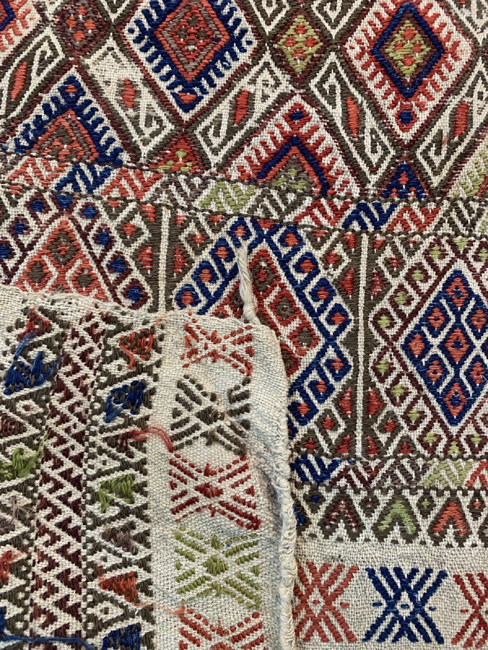 Detail d: Cicim alt, Türkei, um 1930, Wolle auf Wolle, ca. 370 x 165 cm, EHZ: 3