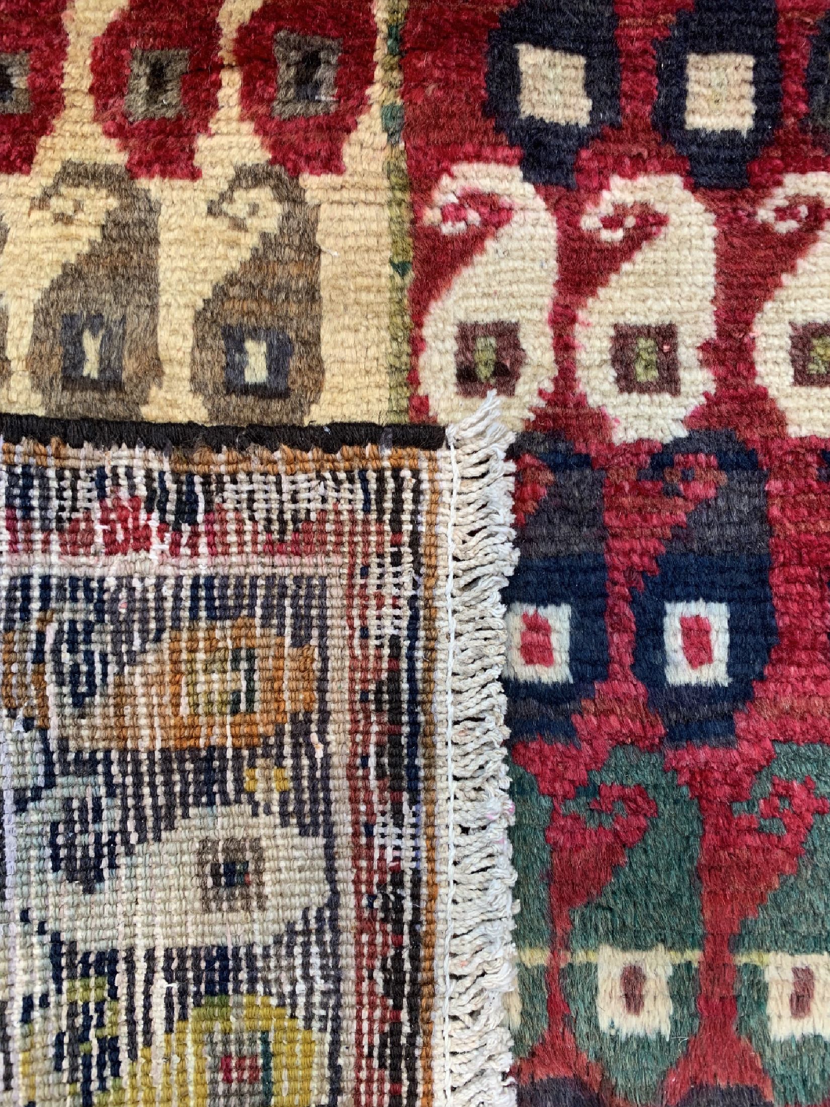 Detail d: Ghaschgai alt, Persien, um 1960, Wolle auf Baumwolle, ca. 153 x 107 cm, EHZ: 4