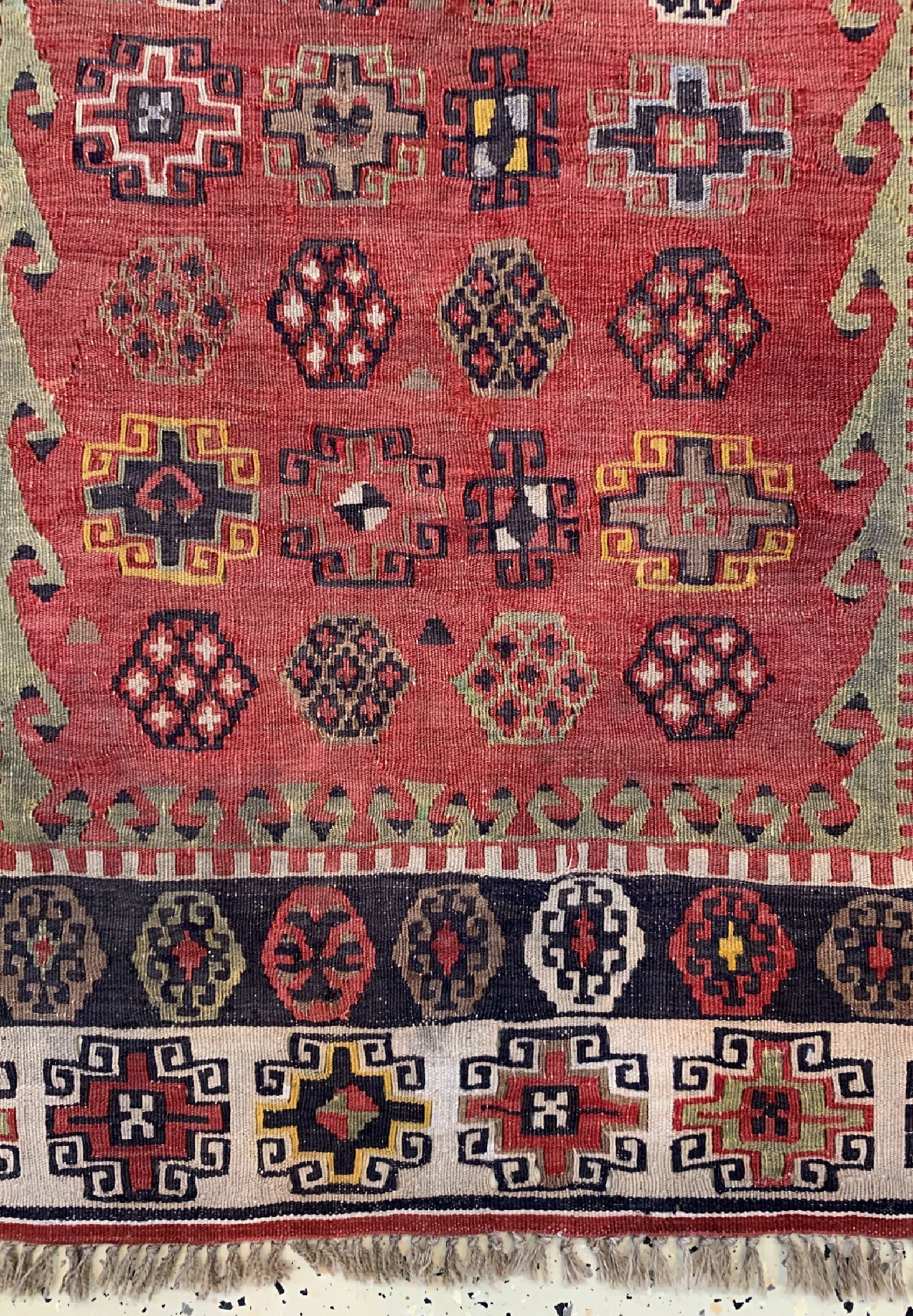 Detail b: Anatol Kelim antik, Türkei, 19.Jhd, Wolle auf Wolle, ca. 153 x 113 cm, EHZ: 2