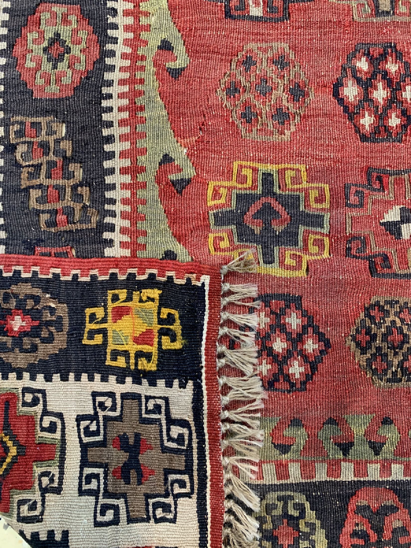 Detail d: Anatol Kelim antik, Türkei, 19.Jhd, Wolle auf Wolle, ca. 153 x 113 cm, EHZ: 2