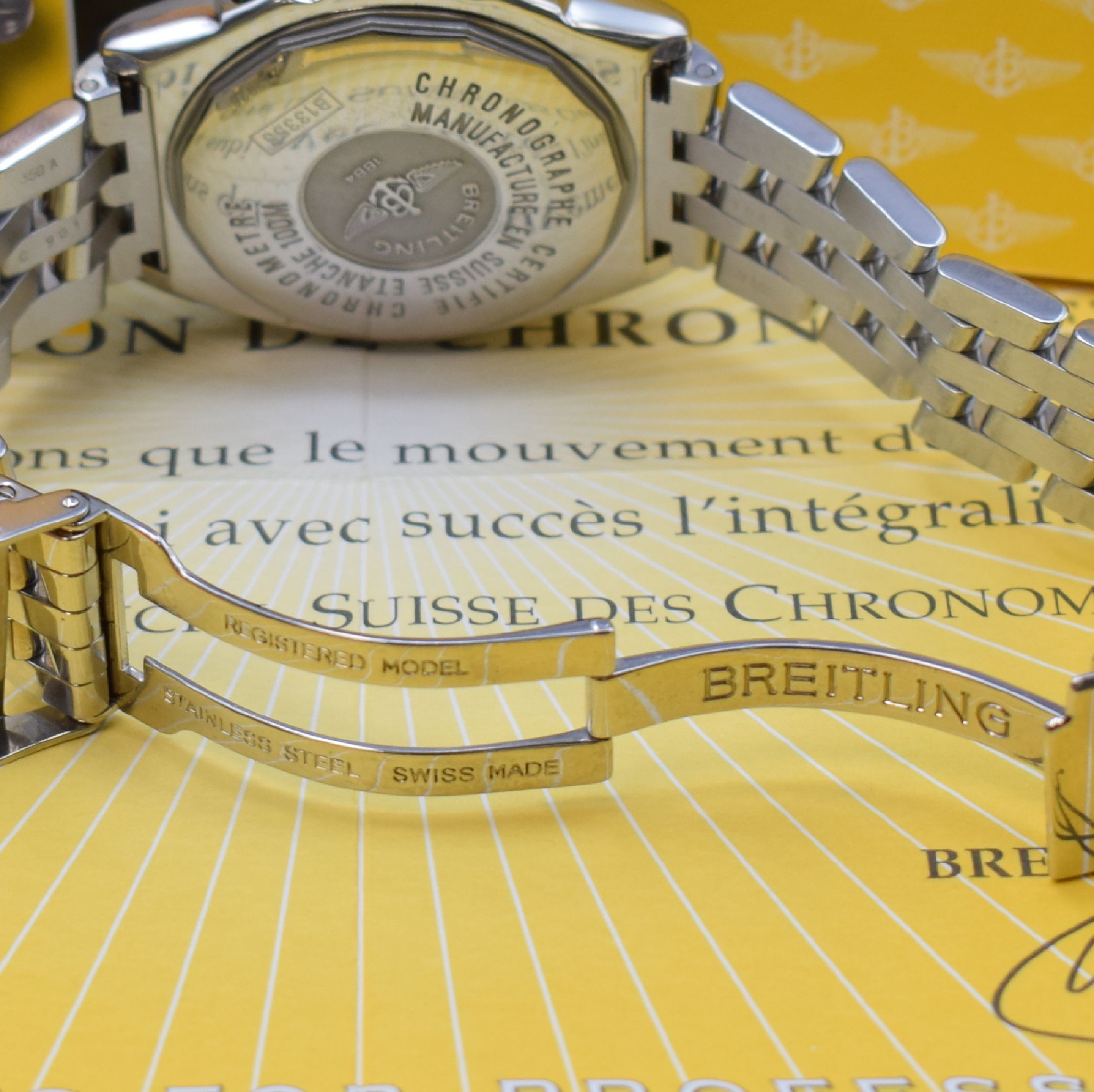 Detail c: BREITLING Herrenarmbanduhr Modellserie Chronometre Crosswind Referenz B13355, Schweiz um 2001, Automatik, Edelstahlgeh. inkl. Pilotband m. Faltschl., ...
